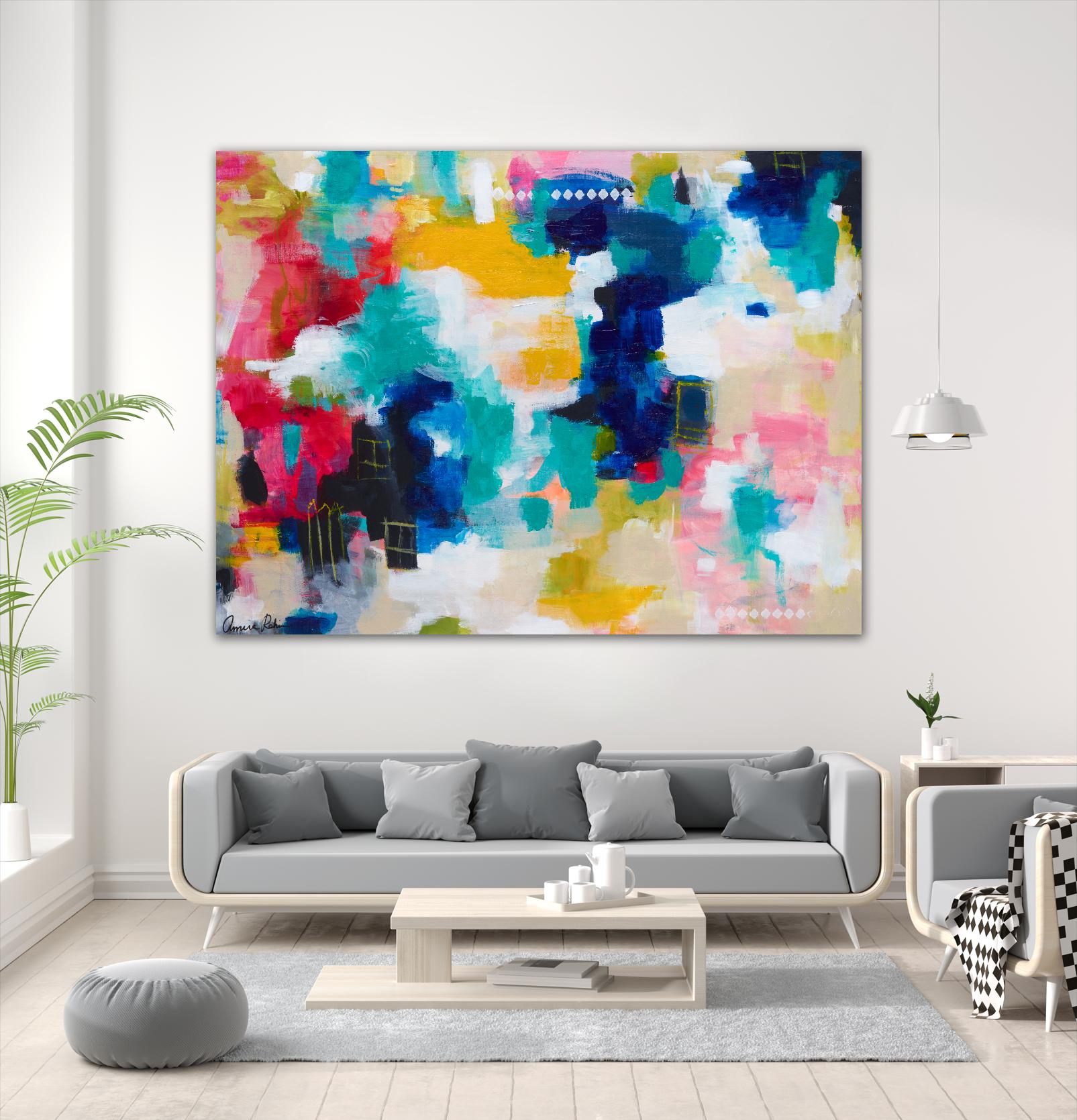 House with a Picket Fence by Amira Rahim on GIANT ART - pink abstract