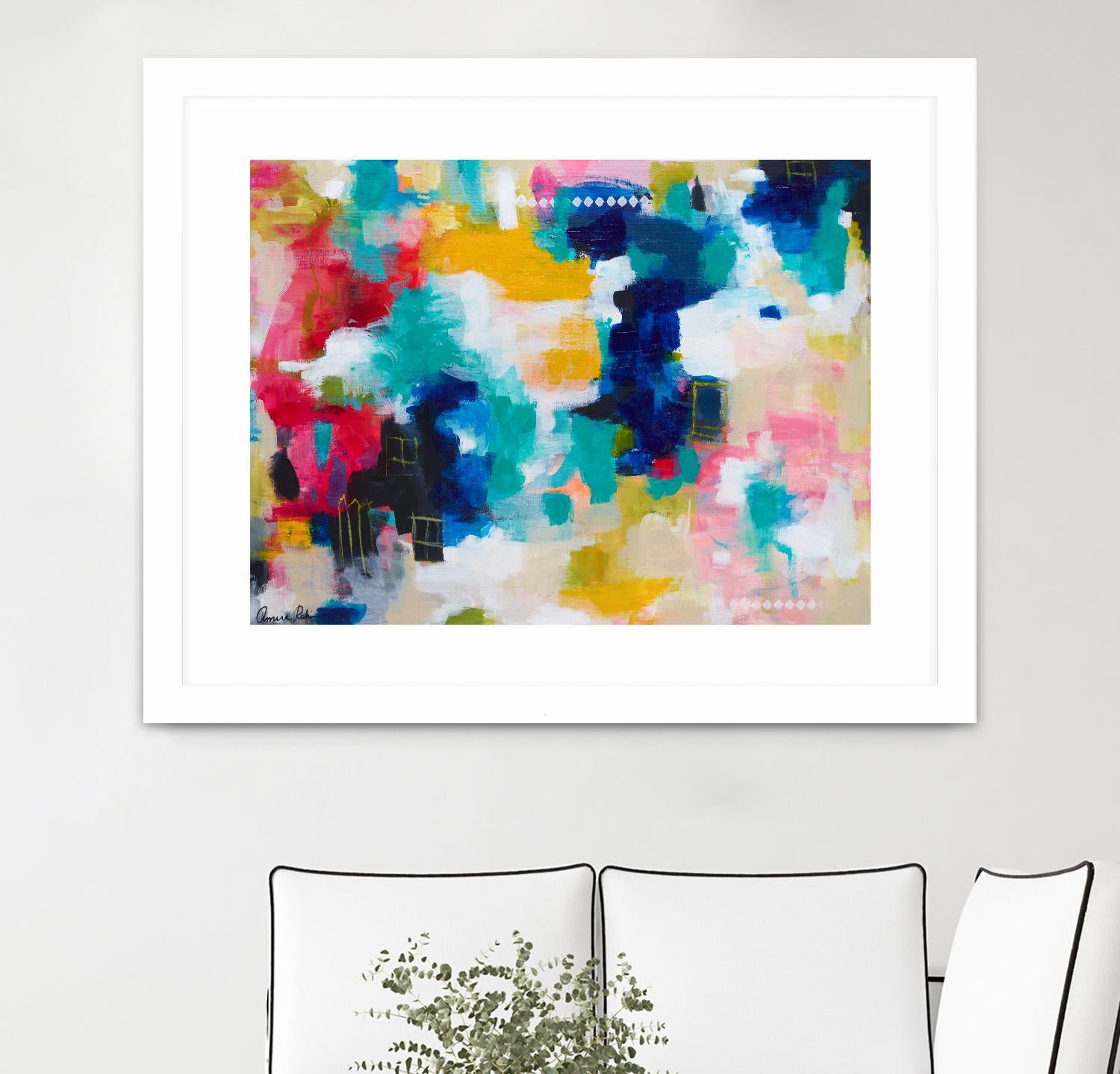 House with a Picket Fence by Amira Rahim on GIANT ART - pink abstract