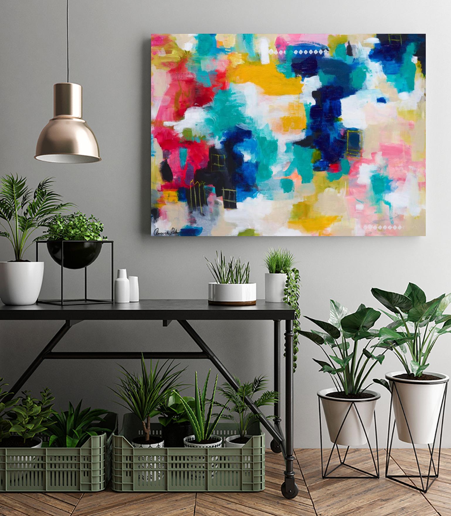 House with a Picket Fence by Amira Rahim on GIANT ART - pink abstract