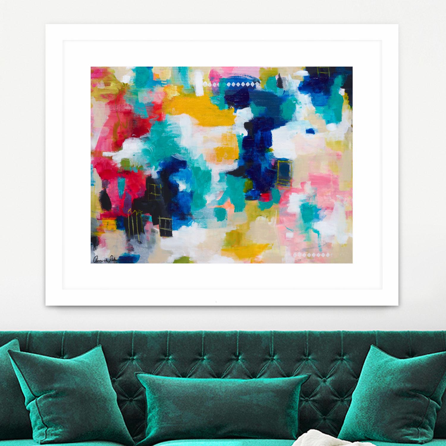 House with a Picket Fence by Amira Rahim on GIANT ART - pink abstract