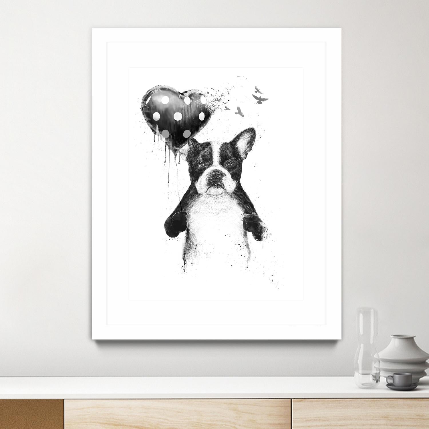 My Heart Goes Boom by Balazs Solti on GIANT ART - white animals