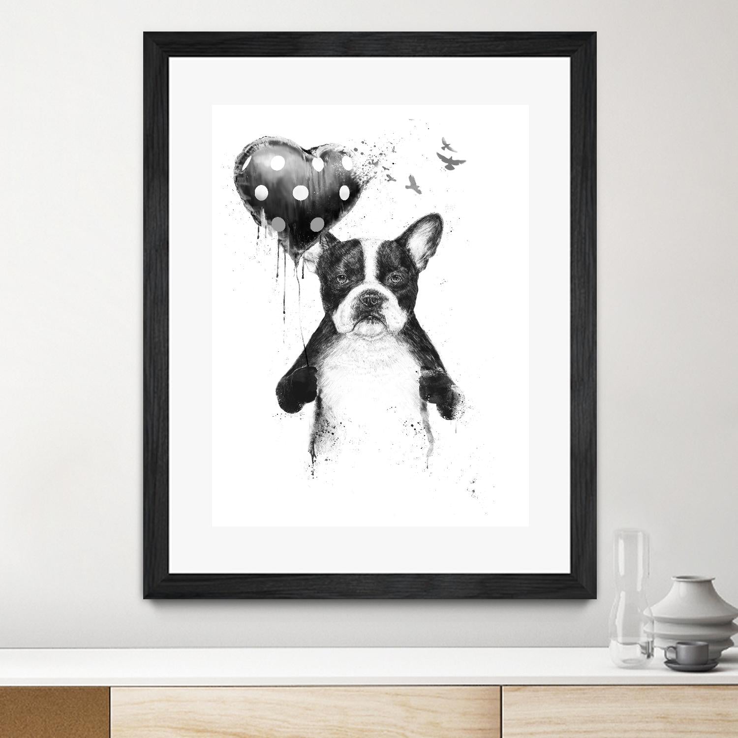 My Heart Goes Boom by Balazs Solti on GIANT ART - white animals