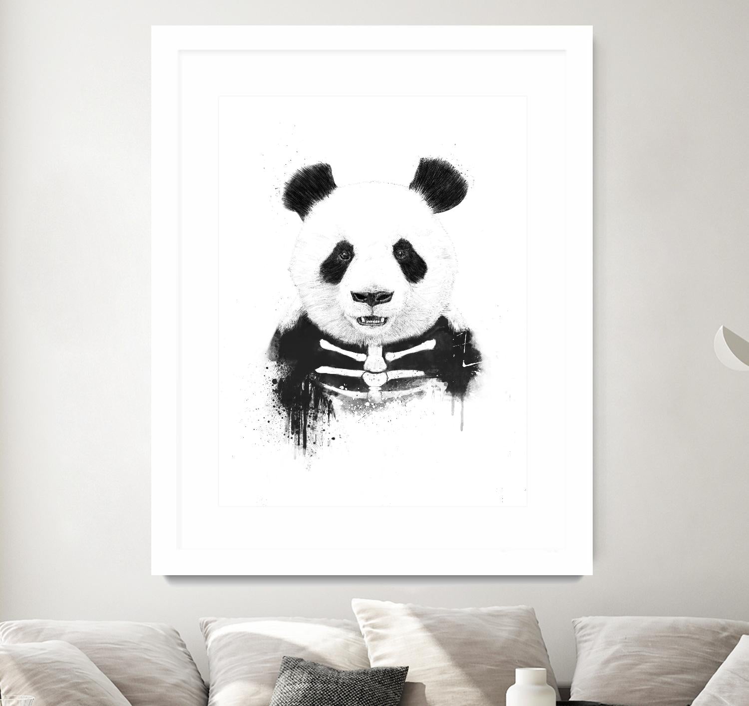 Zombie Panda by Balazs Solti on GIANT ART - white animals