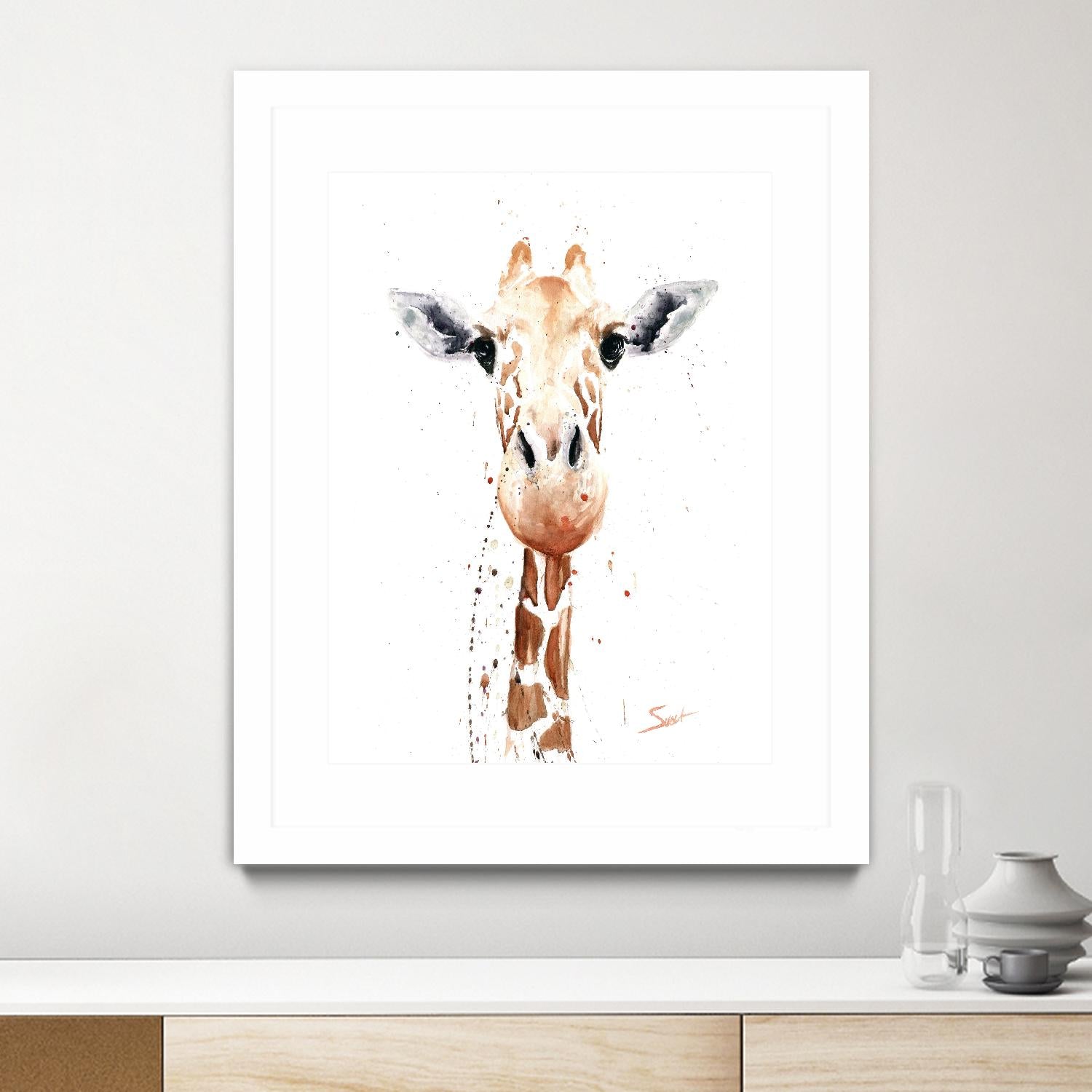 Giraffe Watercolor by Eric Sweet on GIANT ART - multicolor animals; contemporary