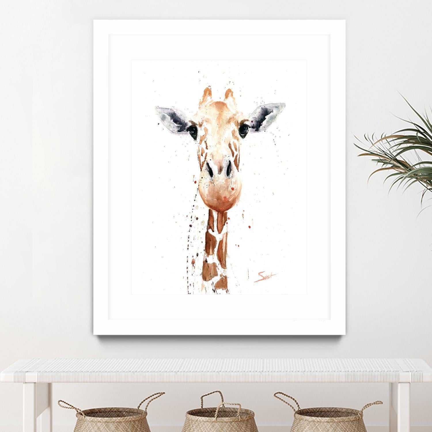 Giraffe Watercolor by Eric Sweet on GIANT ART - multicolor animals; contemporary