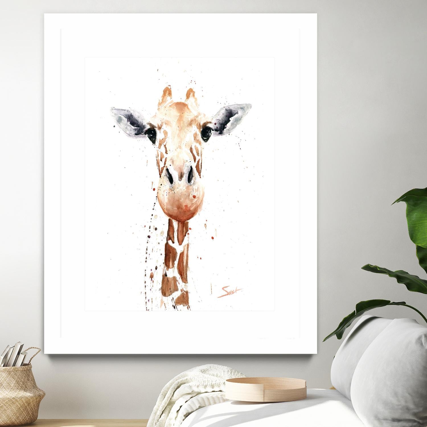 Giraffe Watercolor by Eric Sweet on GIANT ART - multicolor animals; contemporary