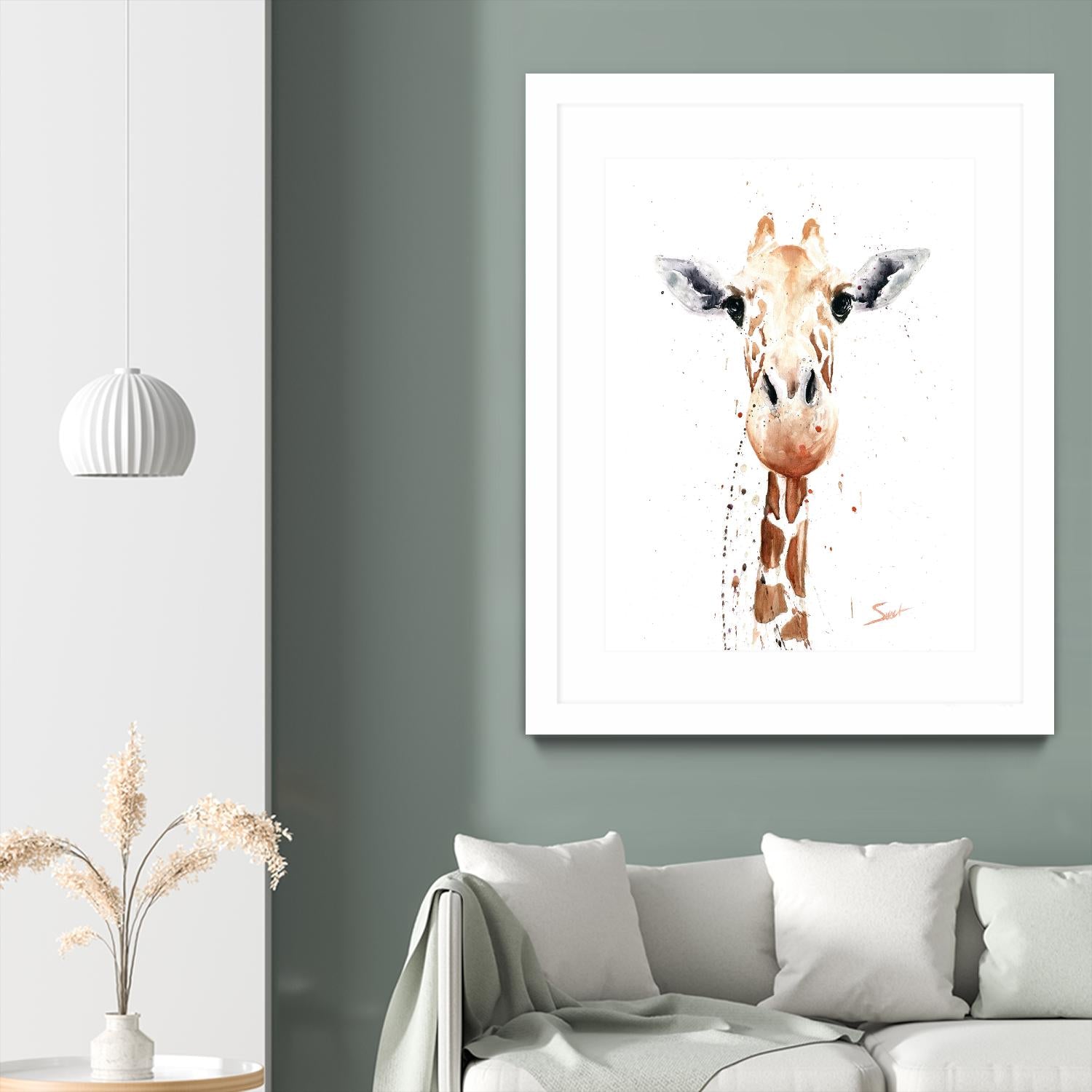 Giraffe Watercolor by Eric Sweet on GIANT ART - multicolor animals; contemporary