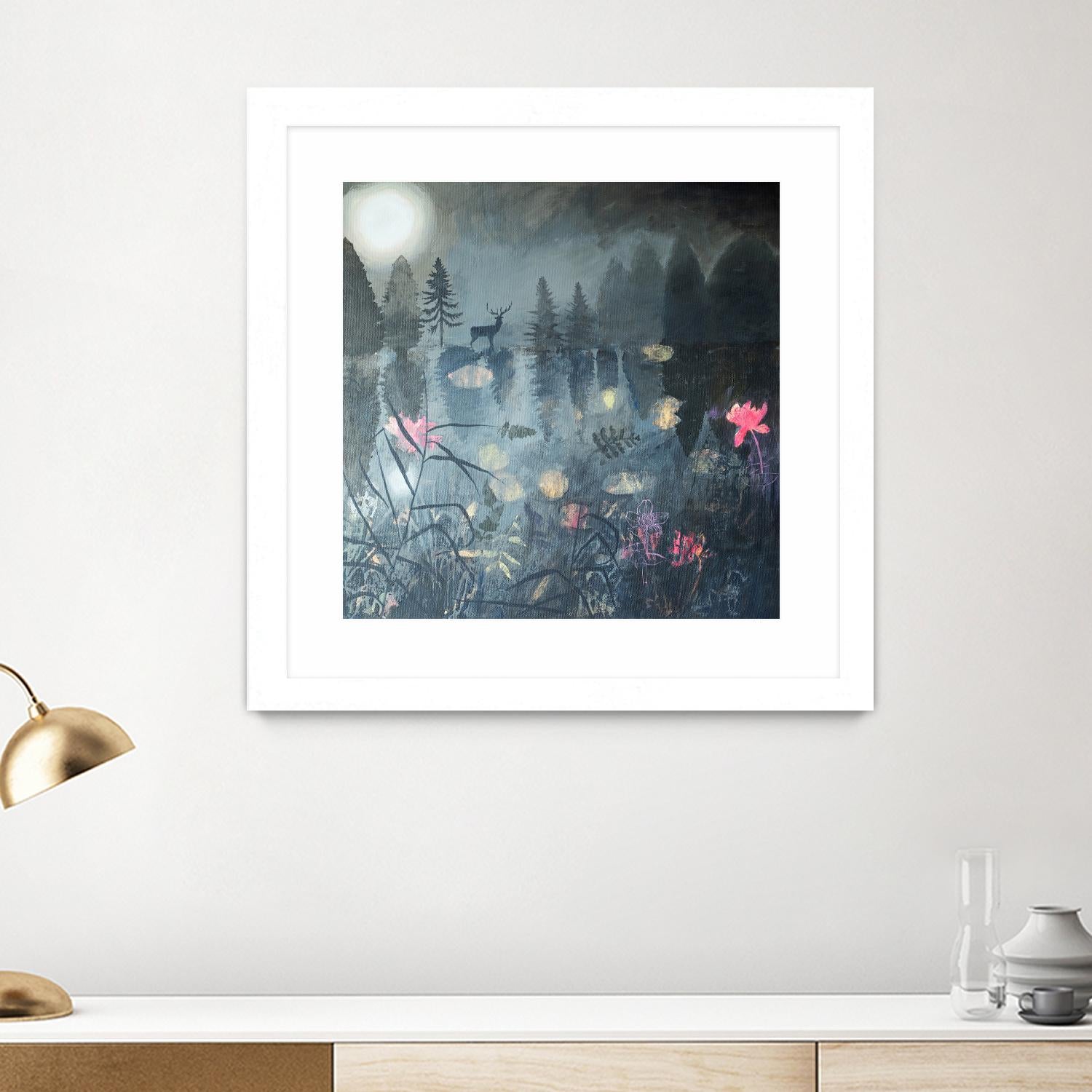 Moonlit Moment by Dawn Stacey on GIANT ART - multicolor contemporary; animals; landscapes