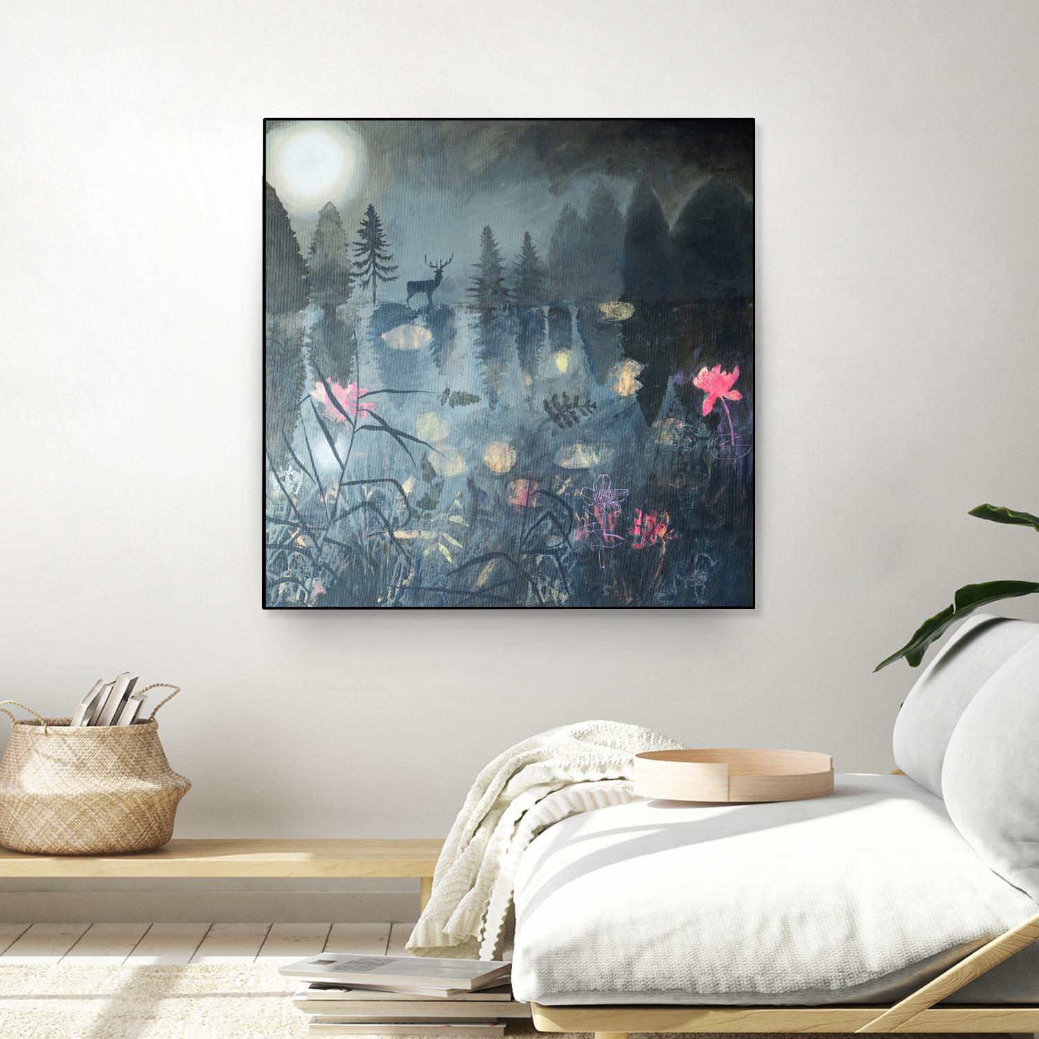 Moonlit Moment by Dawn Stacey on GIANT ART - multicolor contemporary; animals; landscapes