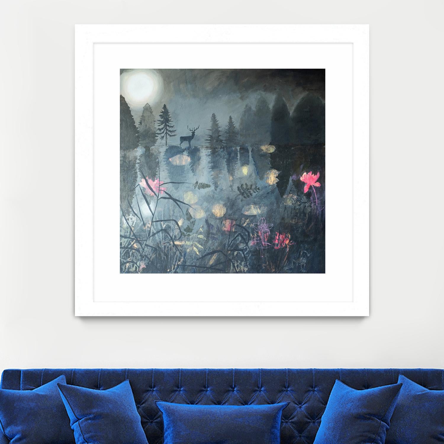 Moonlit Moment by Dawn Stacey on GIANT ART - multicolor contemporary; animals; landscapes