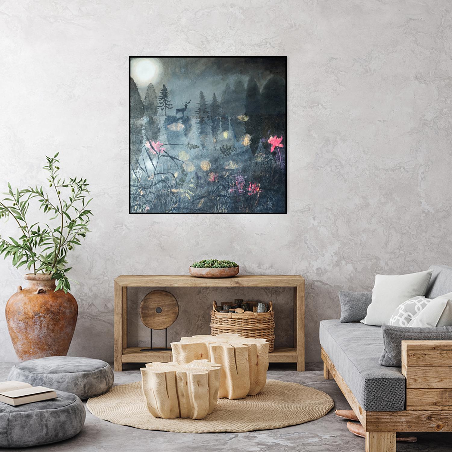 Moonlit Moment by Dawn Stacey on GIANT ART - multicolor contemporary; animals; landscapes