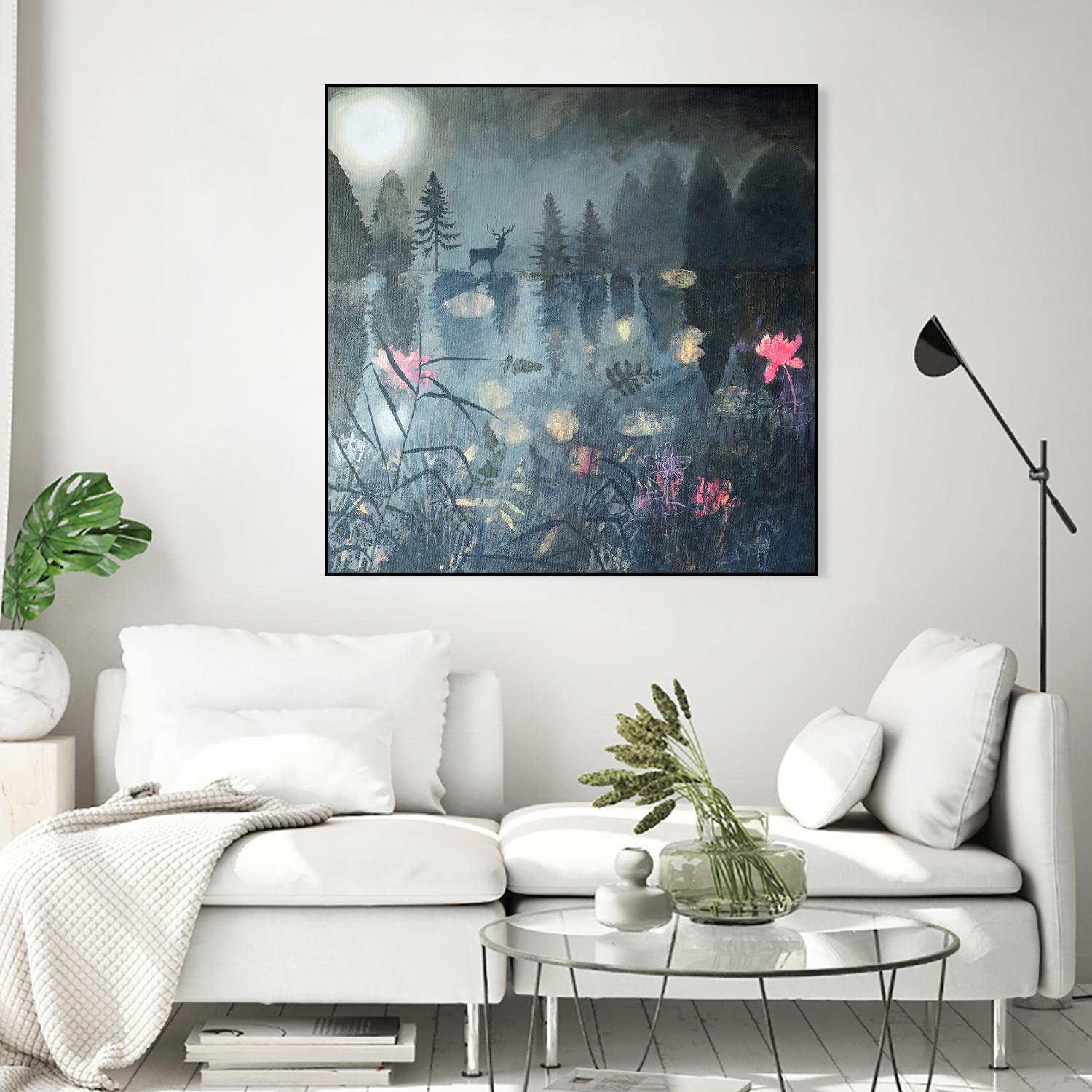 Moonlit Moment by Dawn Stacey on GIANT ART - multicolor contemporary; animals; landscapes