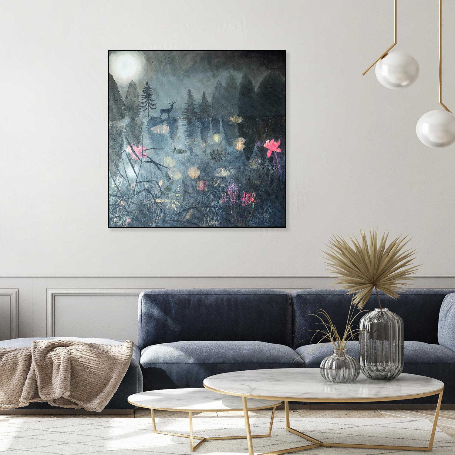 Moonlit Moment by Dawn Stacey on GIANT ART - multicolor contemporary; animals; landscapes