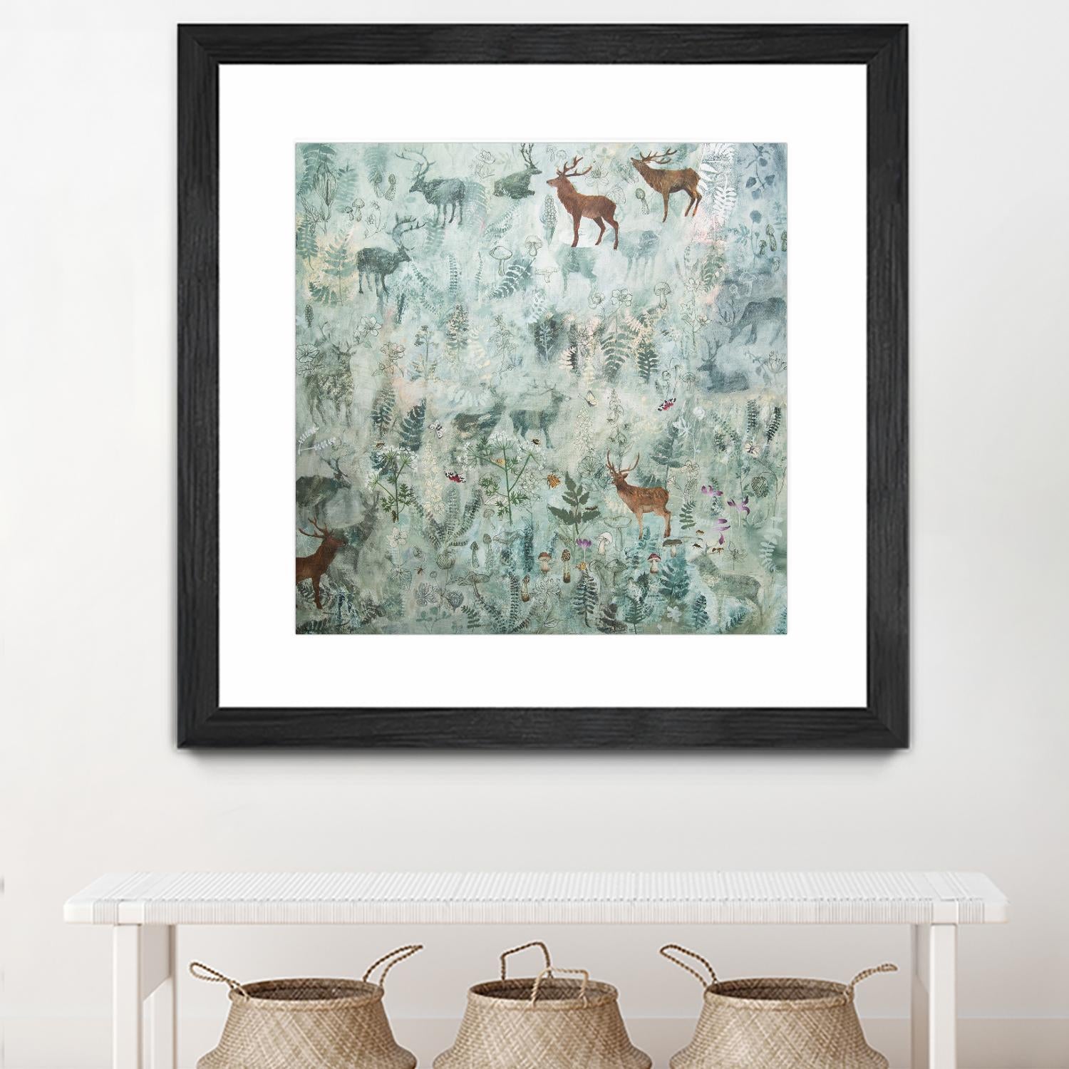 Stags in Mist by Dawn Stacey on GIANT ART - multicolor contemporary; animals