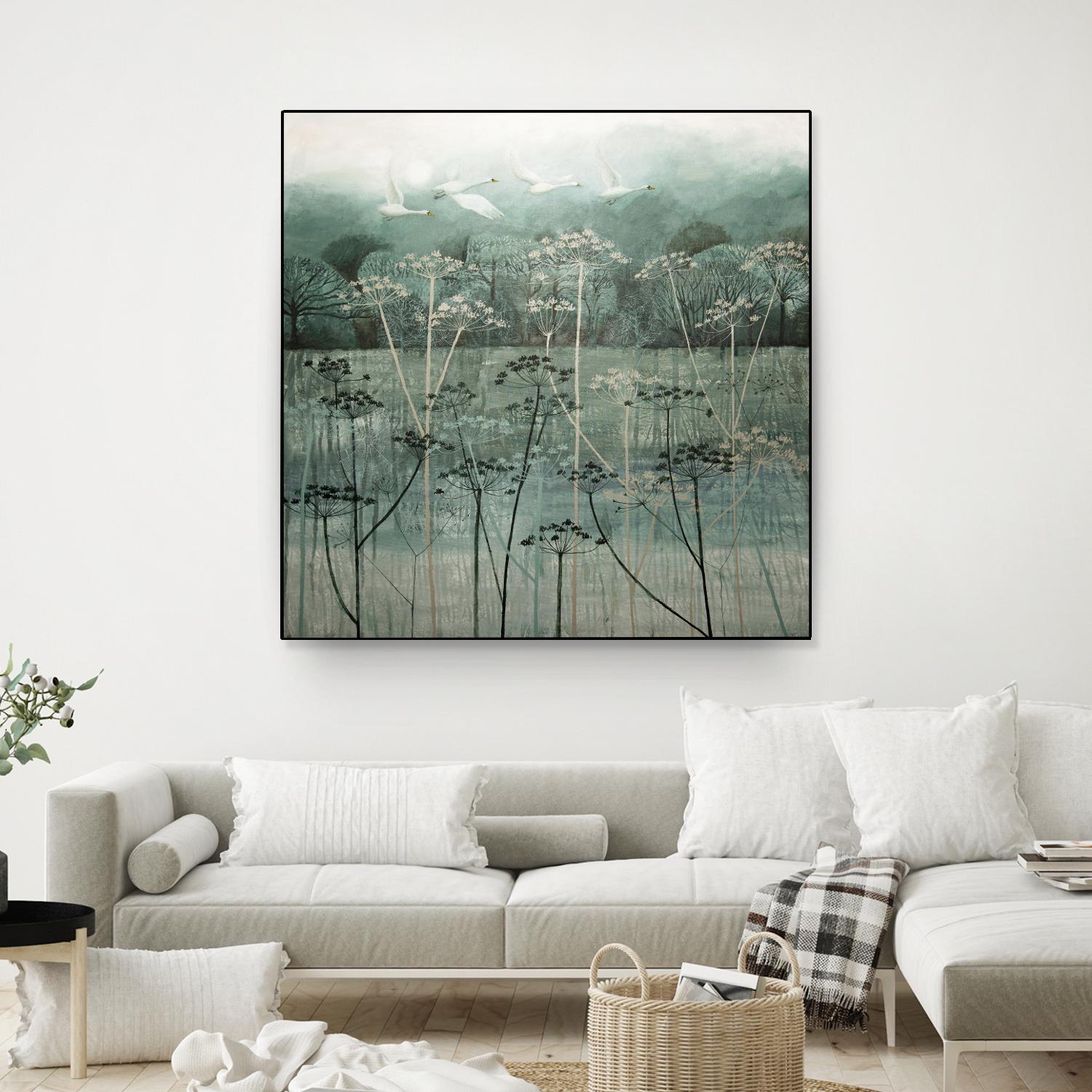 Swans Flying High by Dawn Stacey on GIANT ART - multicolor contemporary