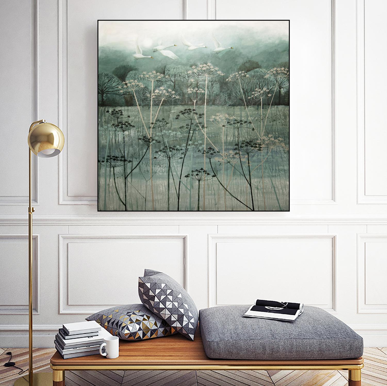 Swans Flying High by Dawn Stacey on GIANT ART - multicolor contemporary