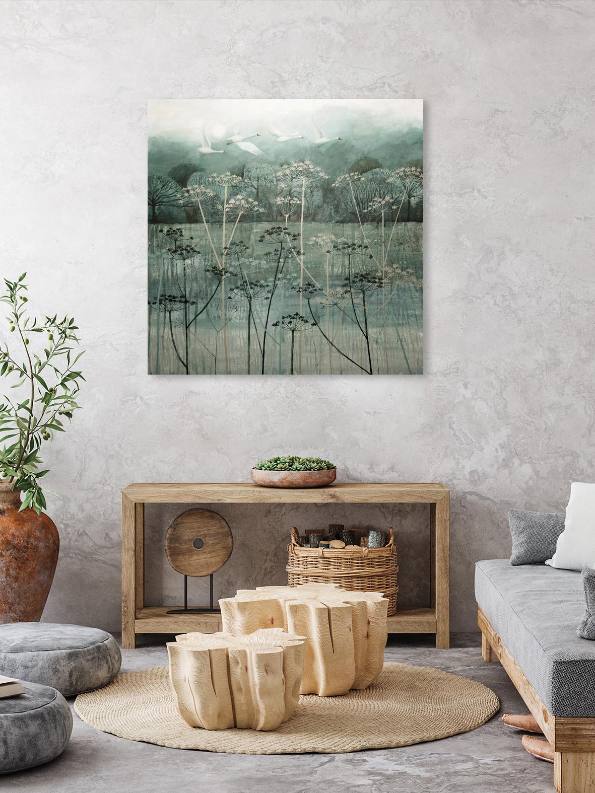 Swans Flying High by Dawn Stacey on GIANT ART - multicolor contemporary