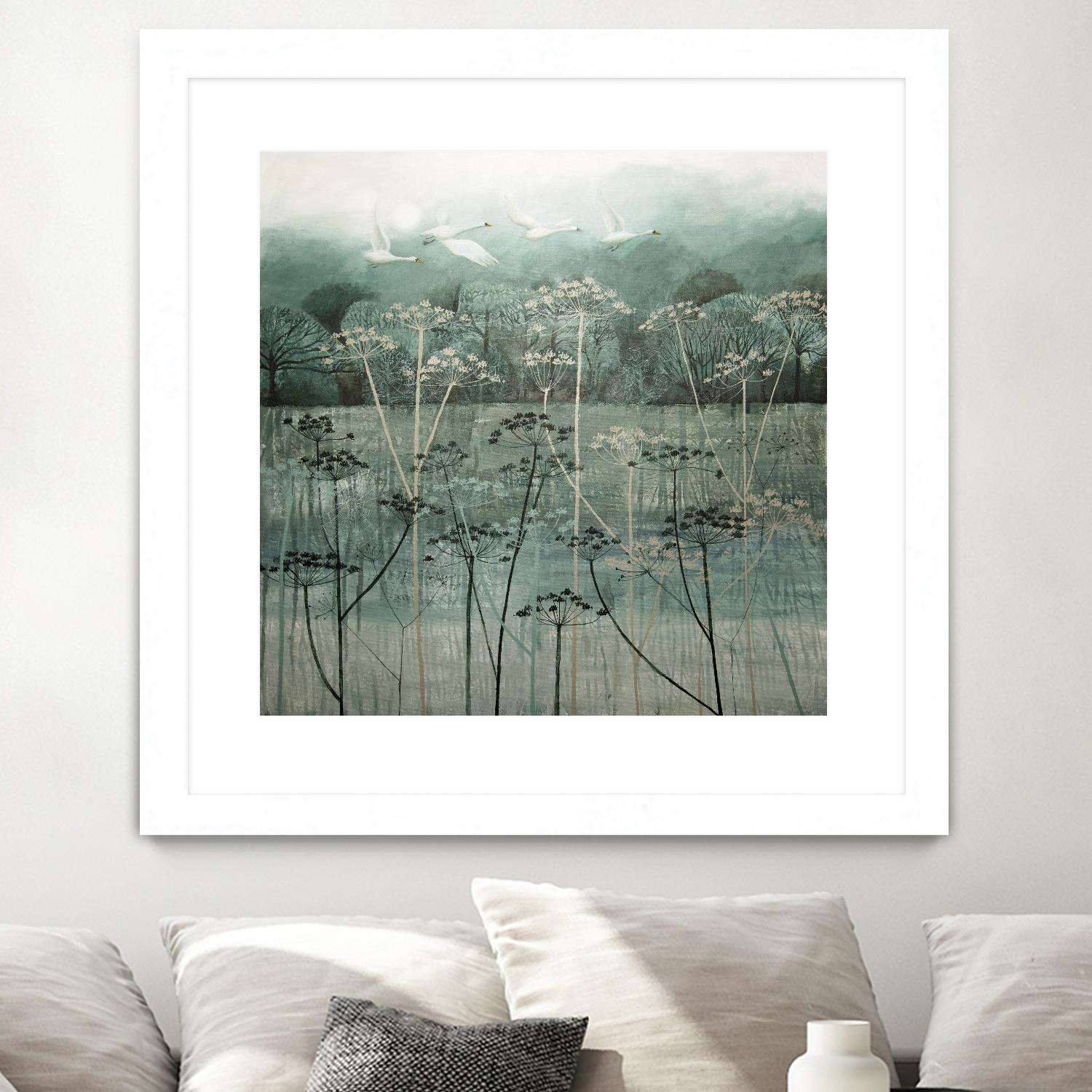 Swans Flying High by Dawn Stacey on GIANT ART - multicolor contemporary