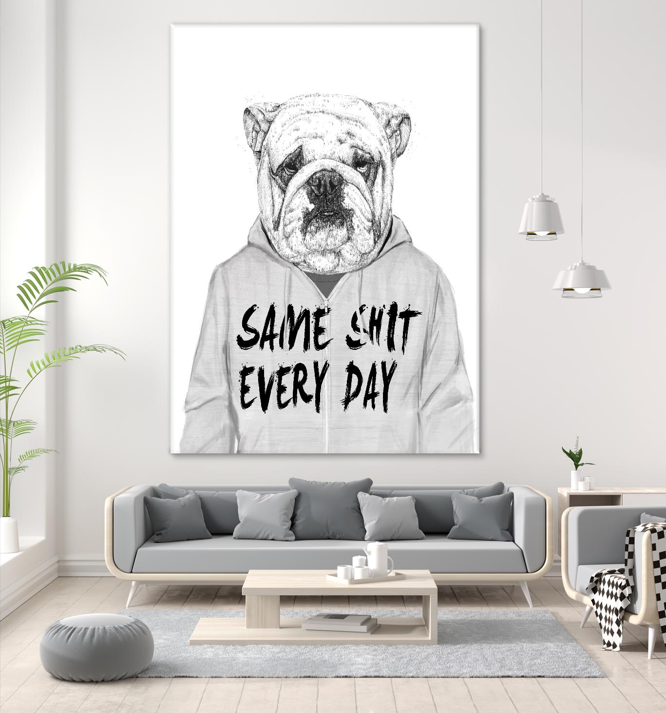 Same Shit Everyday by Balazs Solti on GIANT ART - multicolor urban/pop surrealism