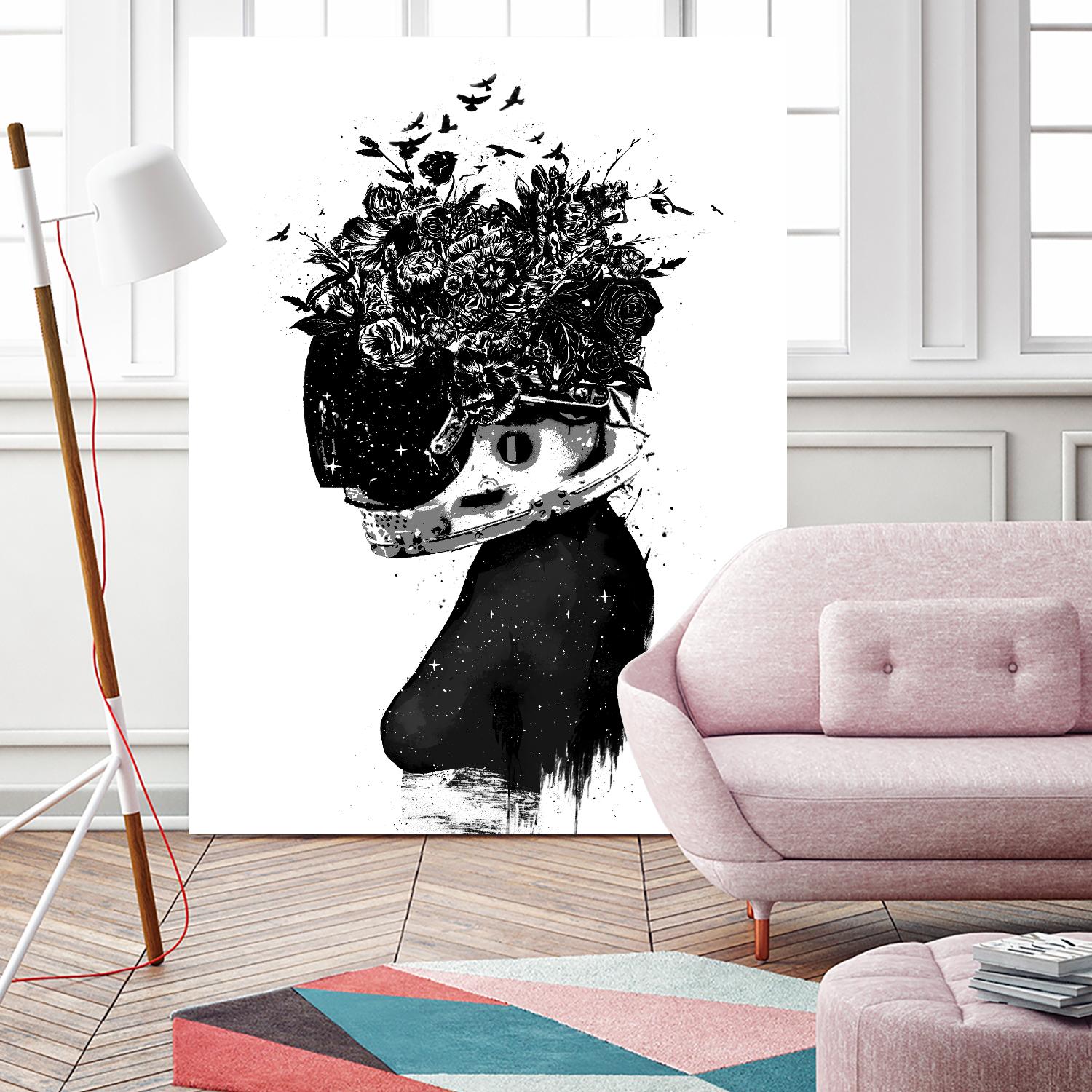 Hybrid Girl by Balazs Solti on GIANT ART - black,white contemporary, figurative, urban/pop surrealism, flowers, silhouettes
