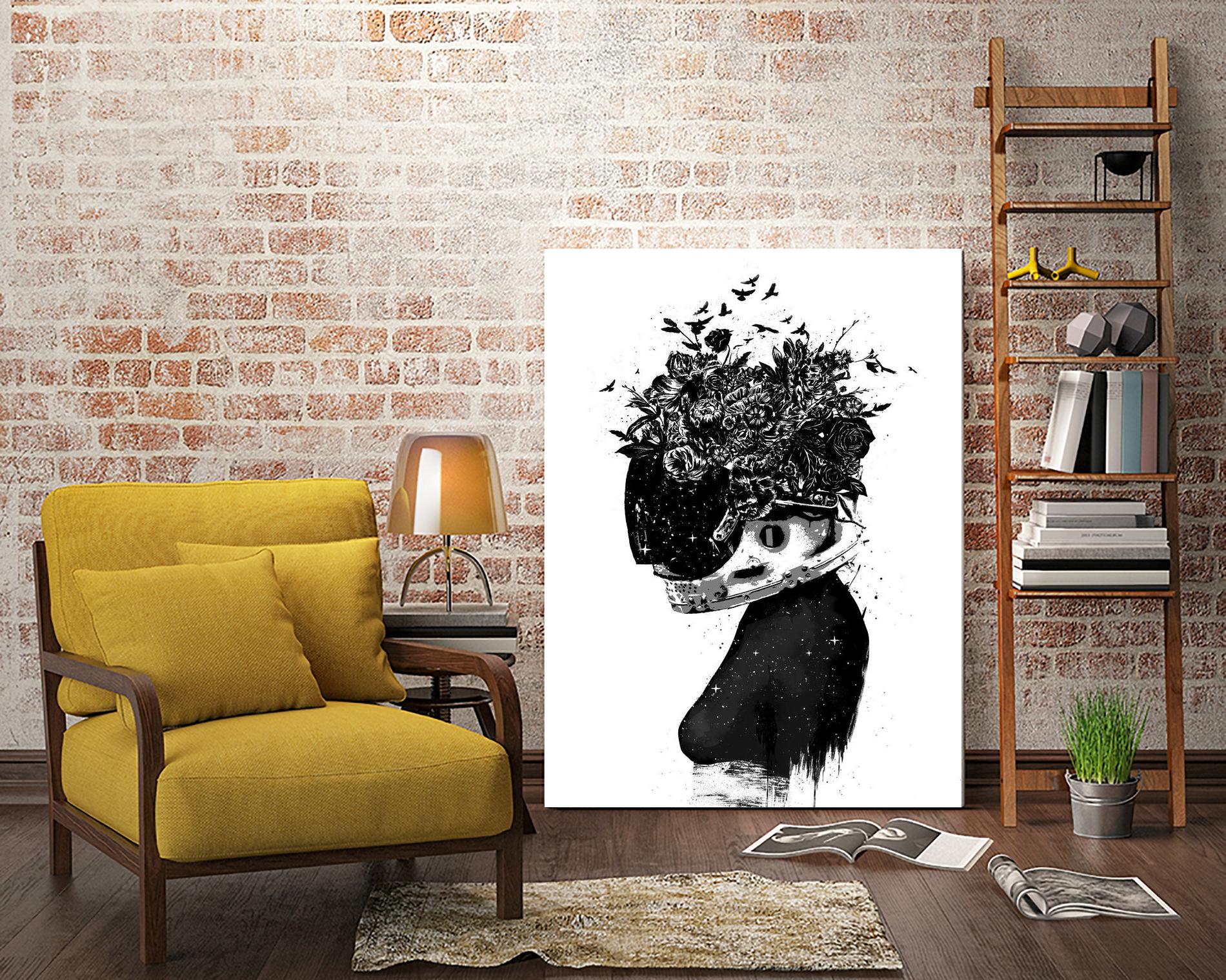 Hybrid Girl by Balazs Solti on GIANT ART - black,white contemporary, figurative, urban/pop surrealism, flowers, silhouettes