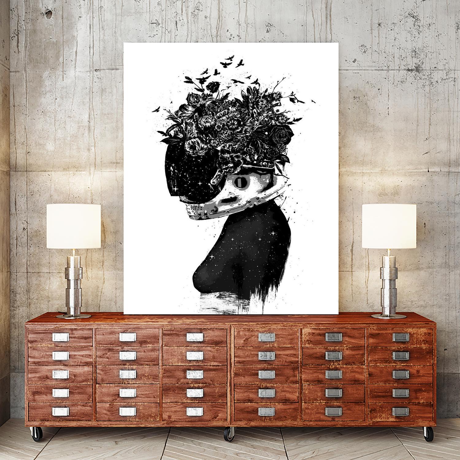 Hybrid Girl by Balazs Solti on GIANT ART - black,white contemporary, figurative, urban/pop surrealism, flowers, silhouettes