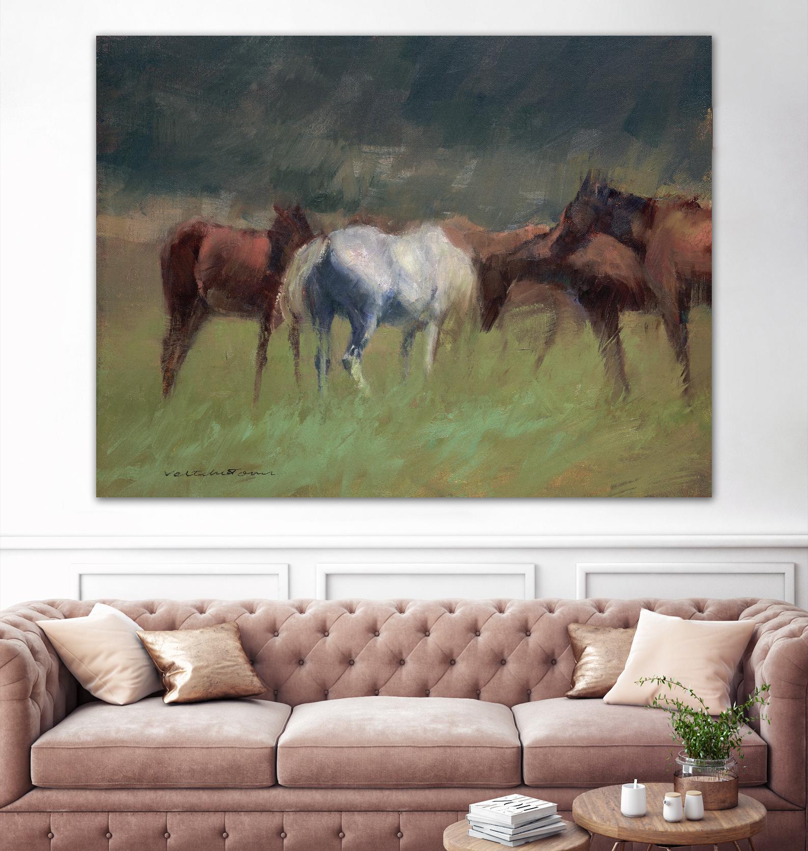 Southern Horses by Valtcho Tonov on GIANT ART - multicolor animals; landscapes; contemporary