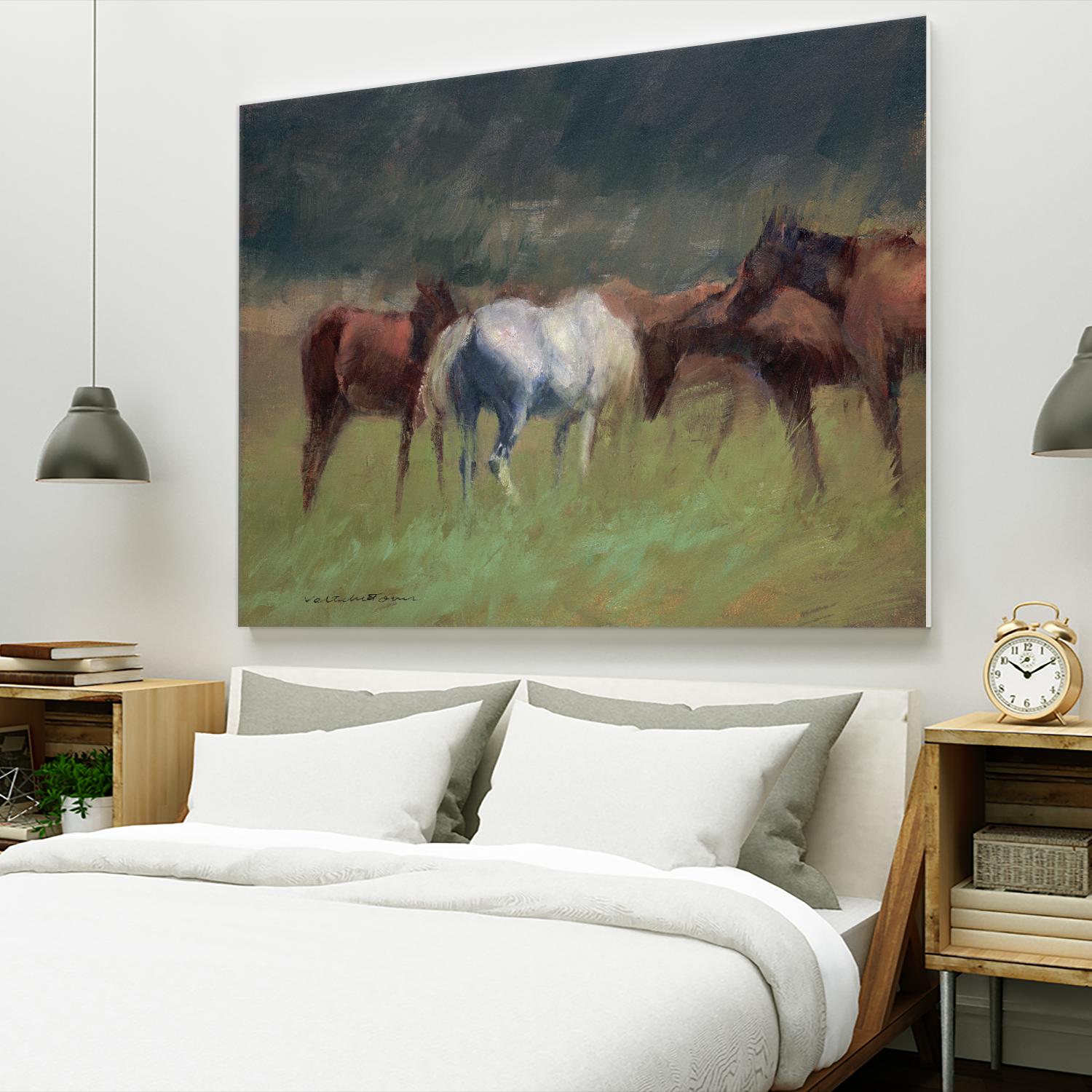 Southern Horses by Valtcho Tonov on GIANT ART - multicolor animals; landscapes; contemporary