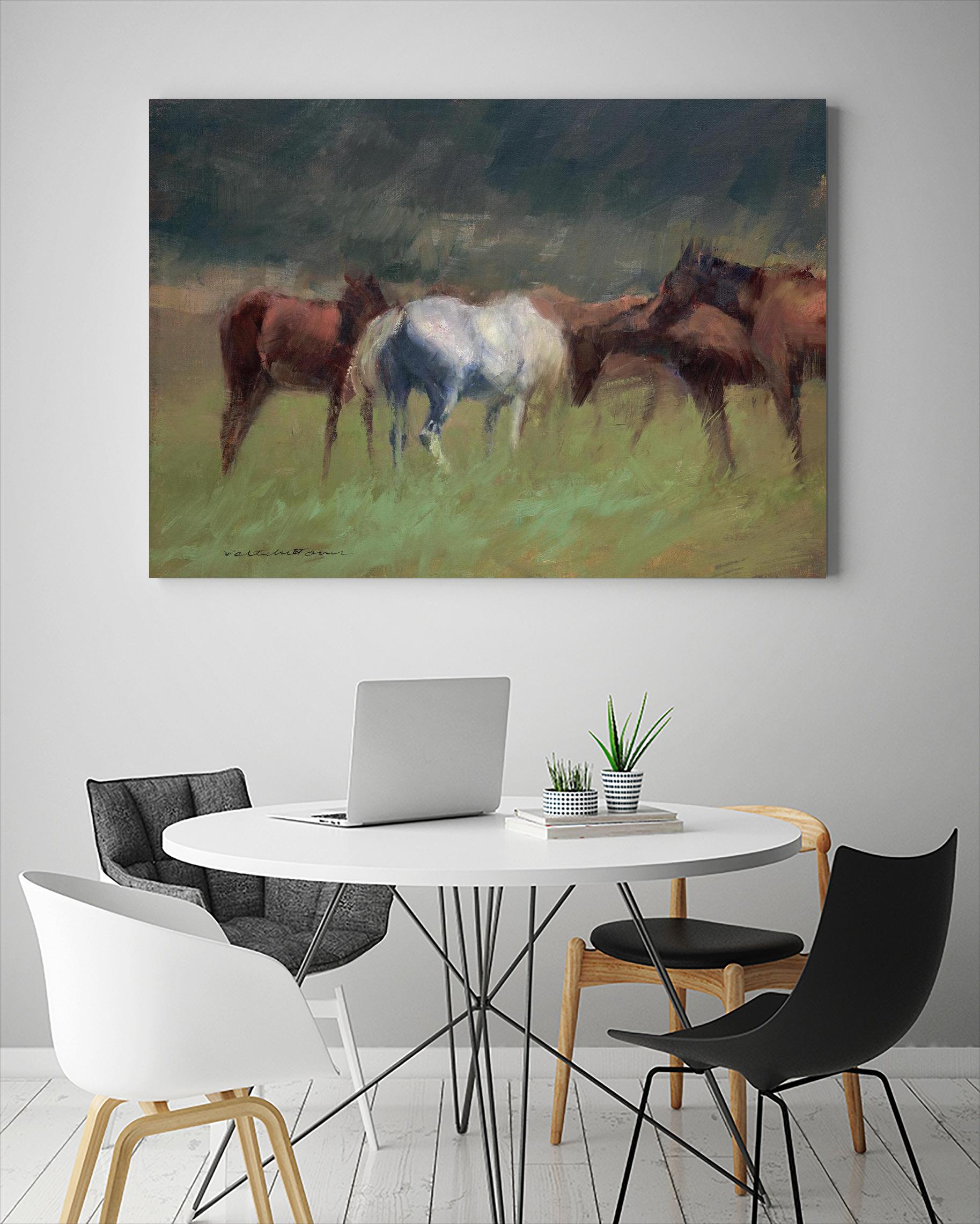 Southern Horses by Valtcho Tonov on GIANT ART - multicolor animals; landscapes; contemporary