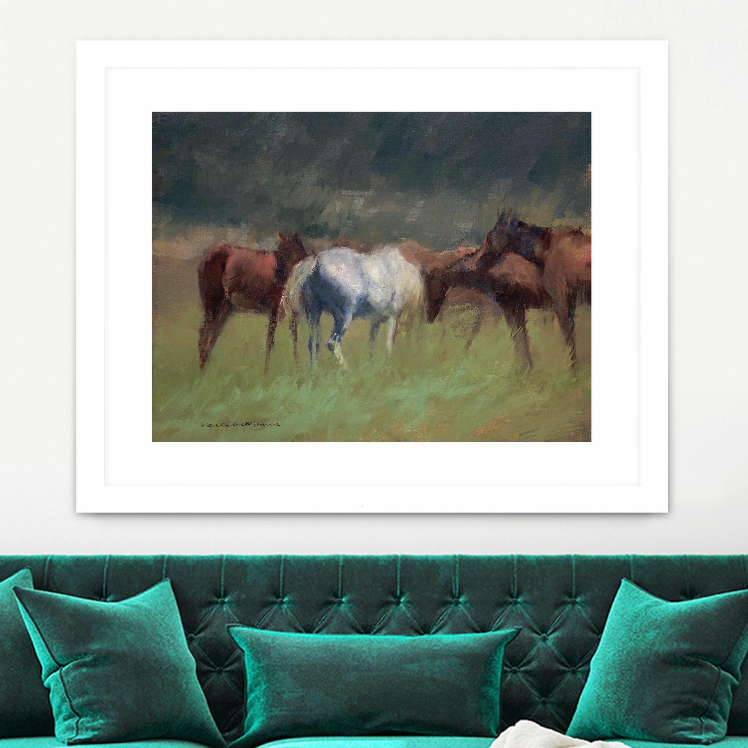 Southern Horses by Valtcho Tonov on GIANT ART - multicolor animals; landscapes; contemporary