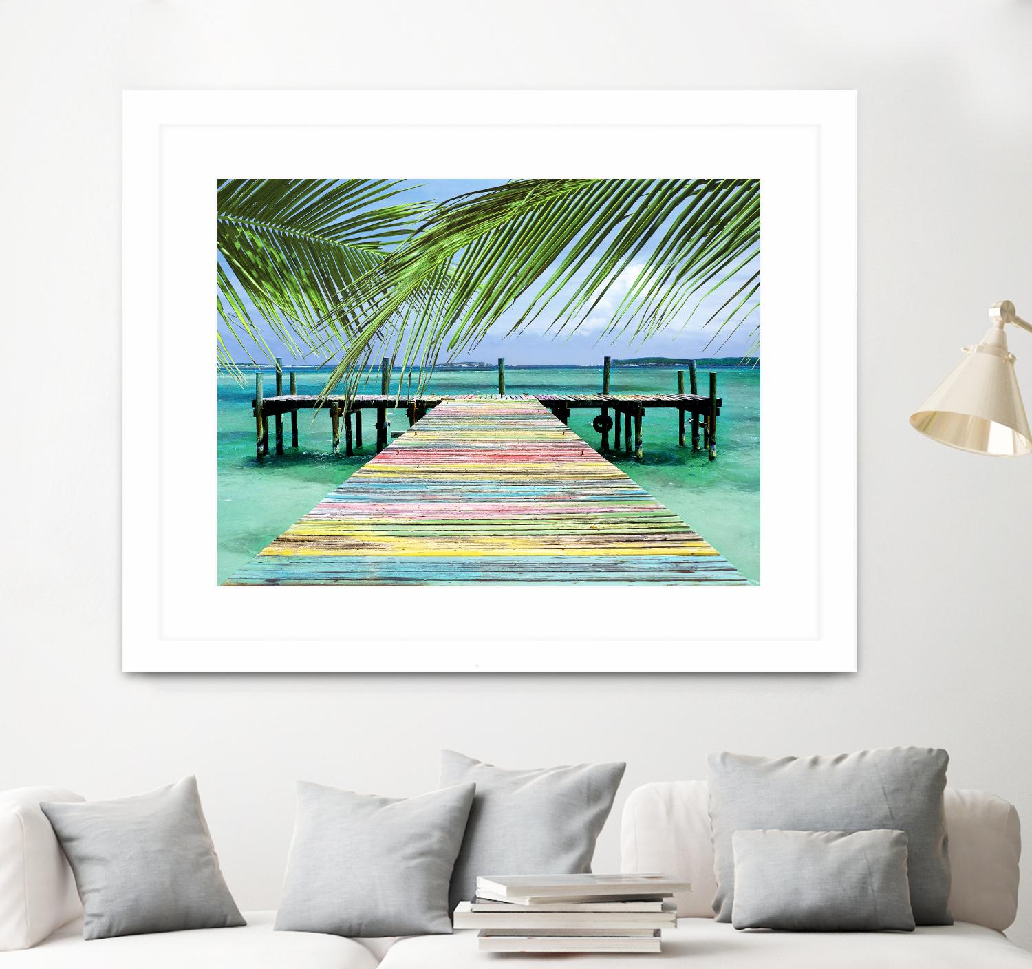 Rainbow Dock by Steve Vaughn on GIANT ART - multicolor photography; landscapes; coastal