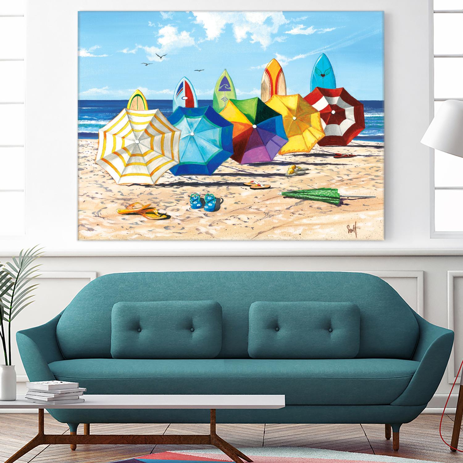 Brellas & Boards by Scott Westmoreland on GIANT ART - beige tropical