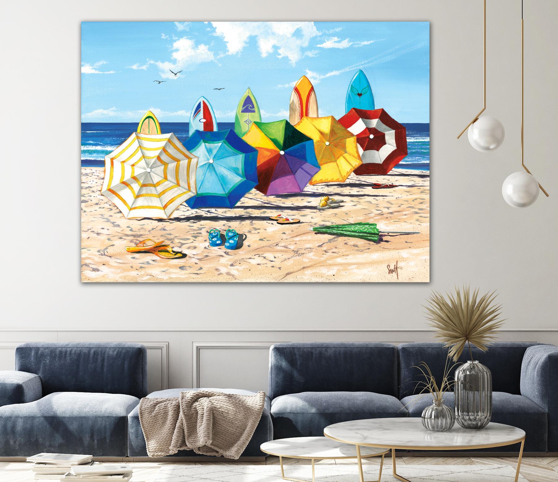 Brellas & Boards by Scott Westmoreland on GIANT ART - beige tropical