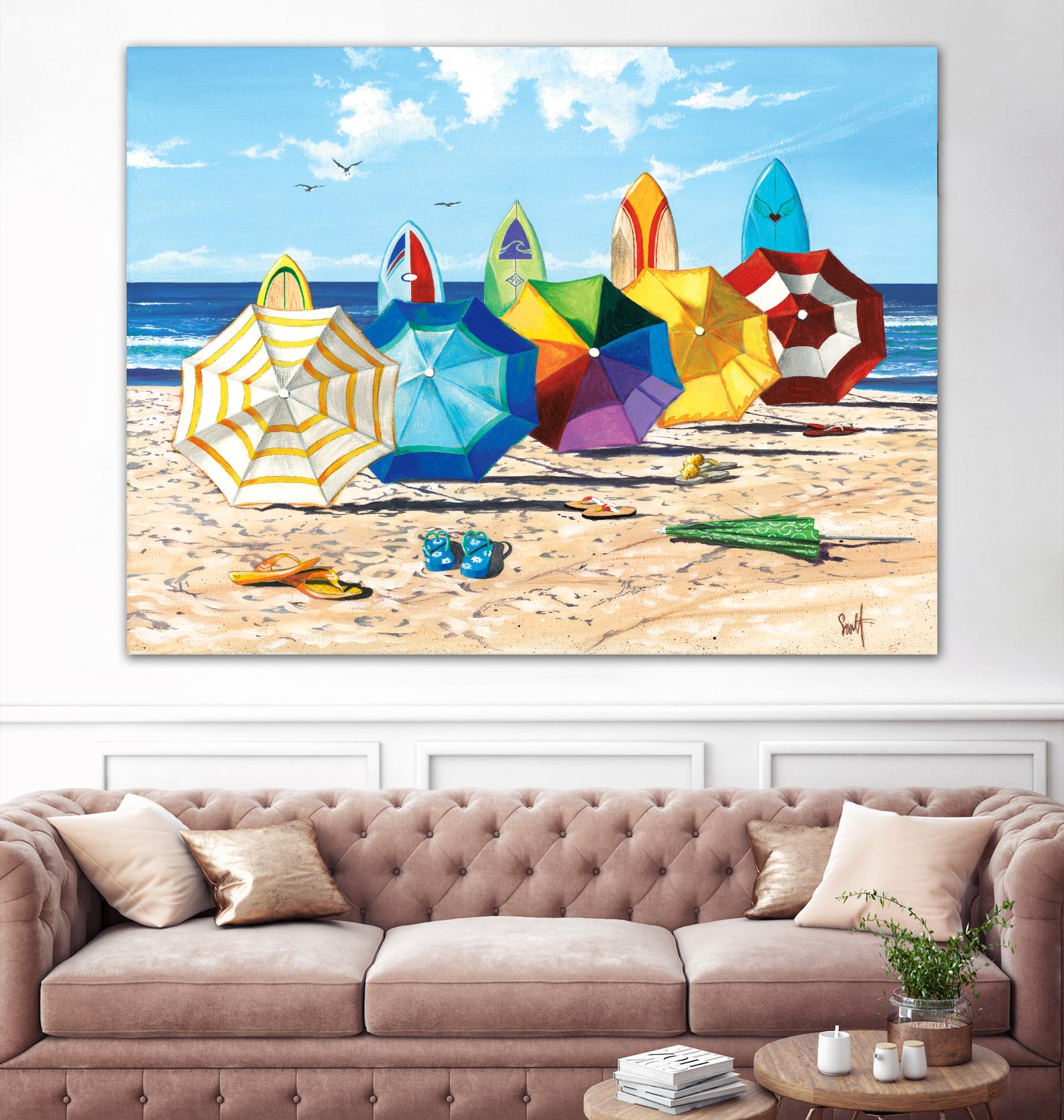 Brellas & Boards by Scott Westmoreland on GIANT ART - beige tropical