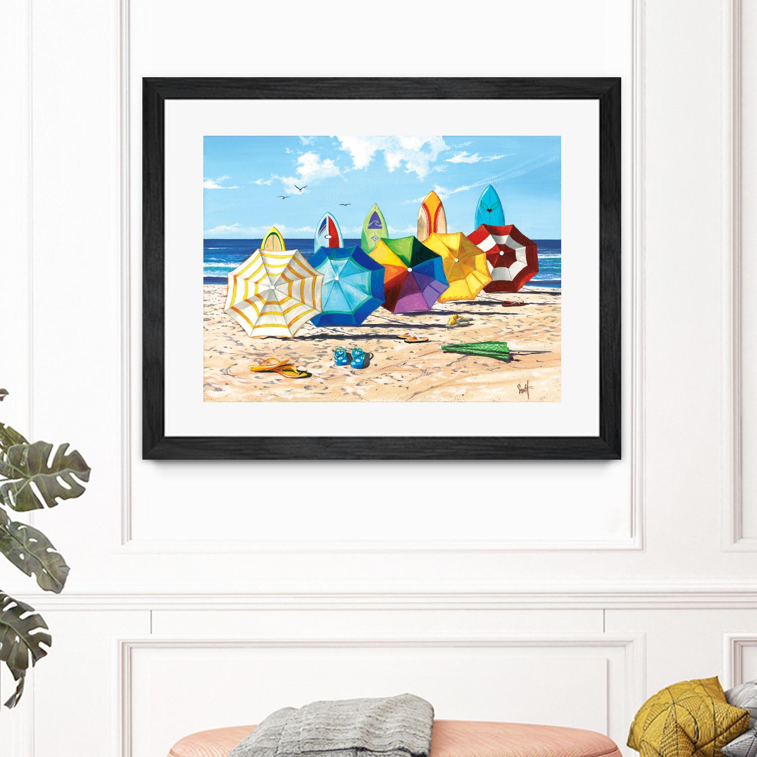 Brellas & Boards by Scott Westmoreland on GIANT ART - beige tropical