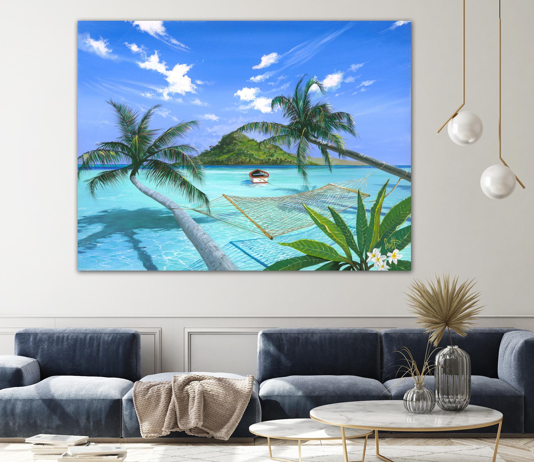 Furlough Day by Scott Westmoreland on GIANT ART - turquoise tropical