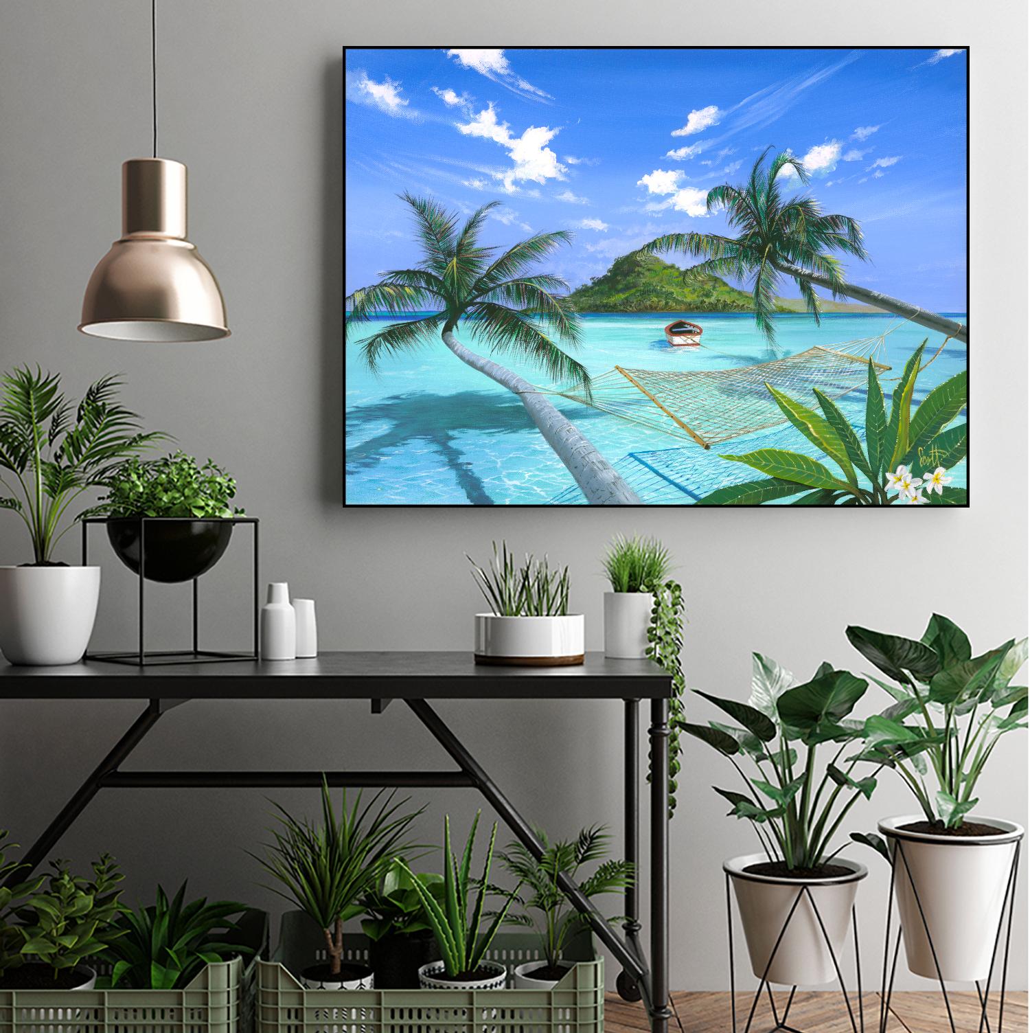 Furlough Day by Scott Westmoreland on GIANT ART - turquoise tropical