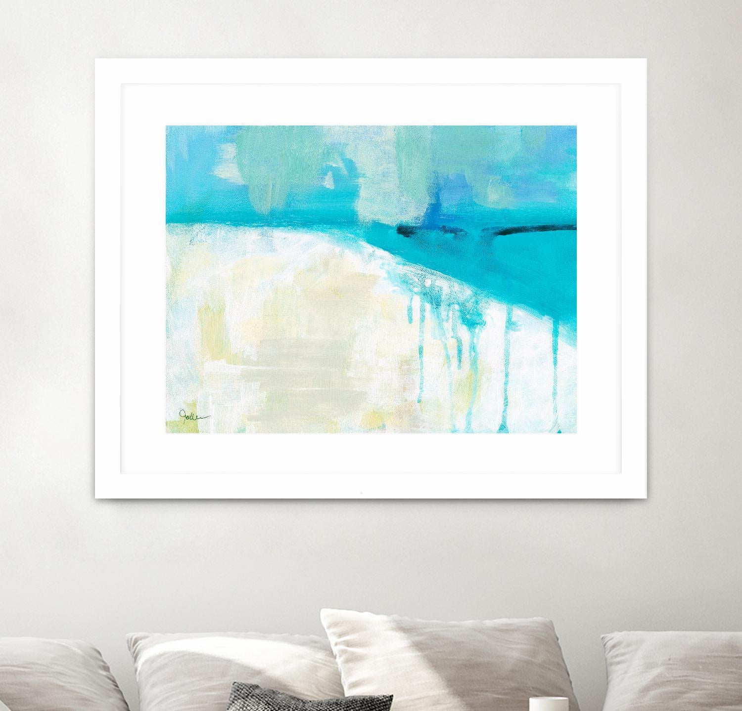Coastal Blues I by Jan Weiss on GIANT ART - beige abstract