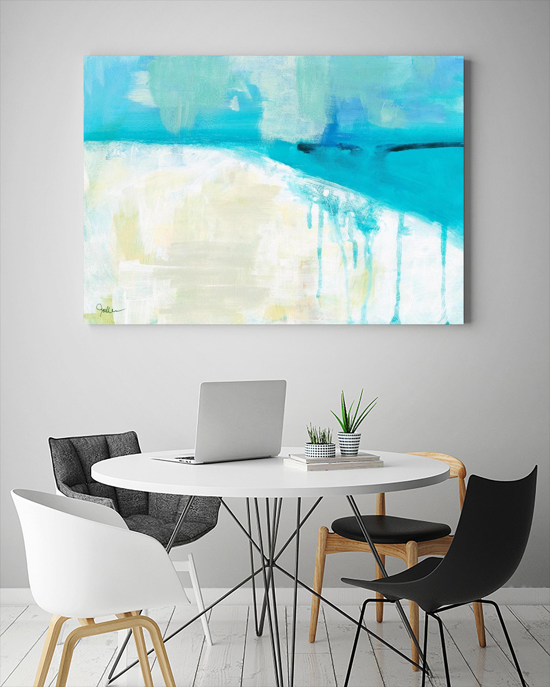 Coastal Blues I by Jan Weiss on GIANT ART - beige abstract