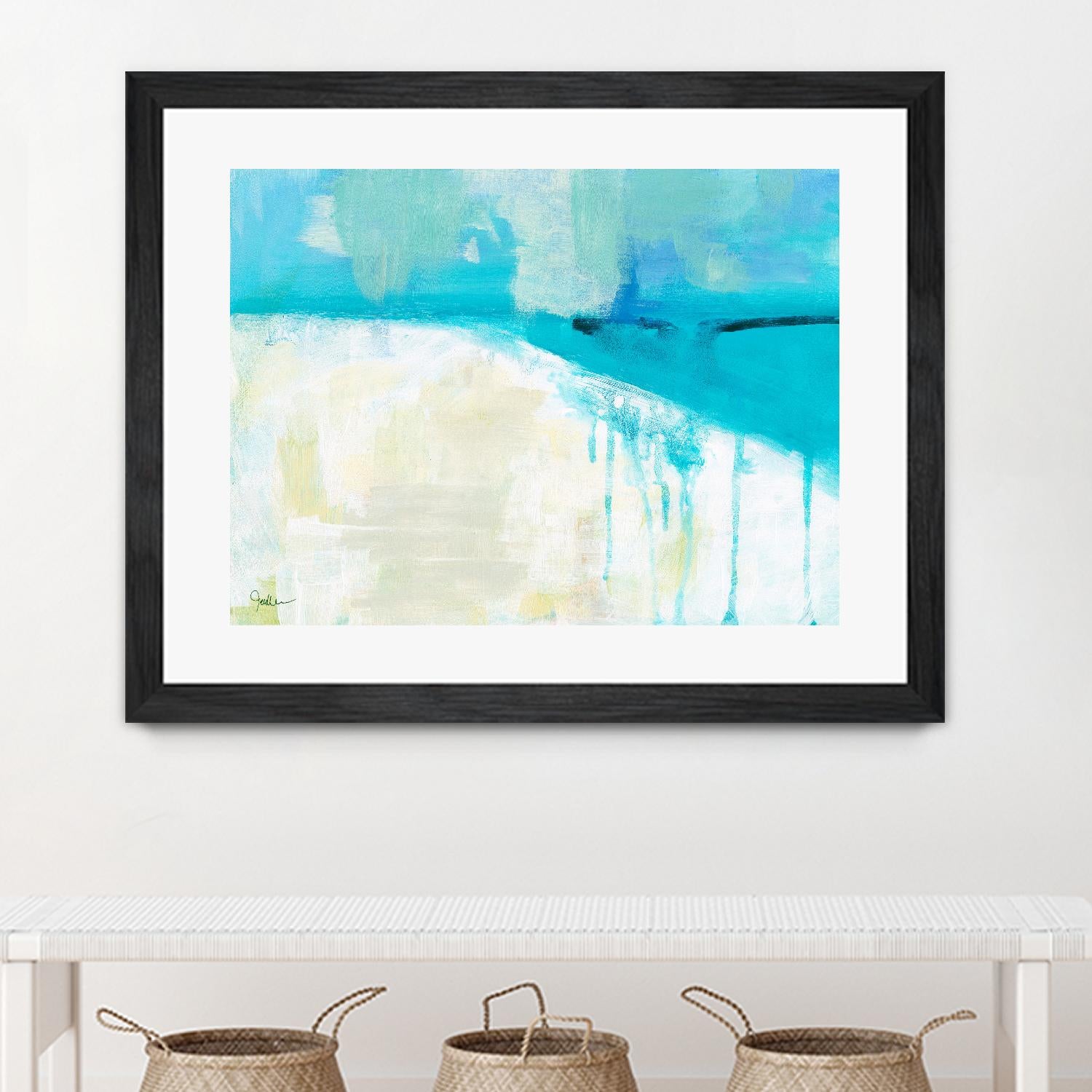 Coastal Blues I by Jan Weiss on GIANT ART - beige abstract