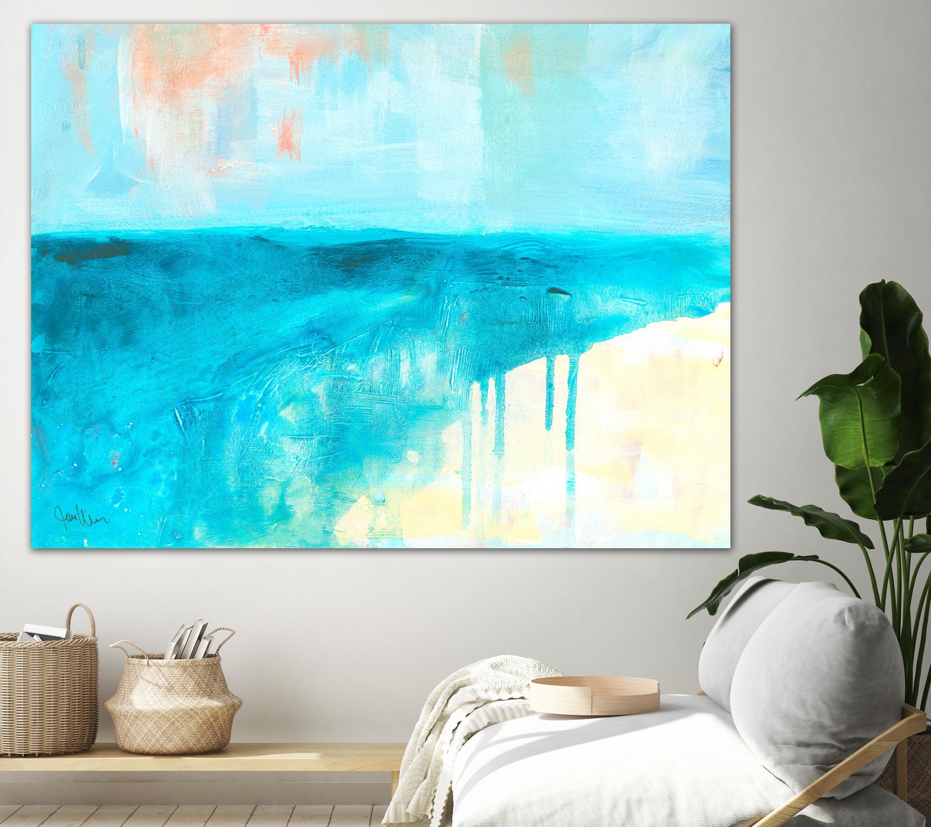 Coastal Blues 2 by Jan Weiss on GIANT ART - beige abstract