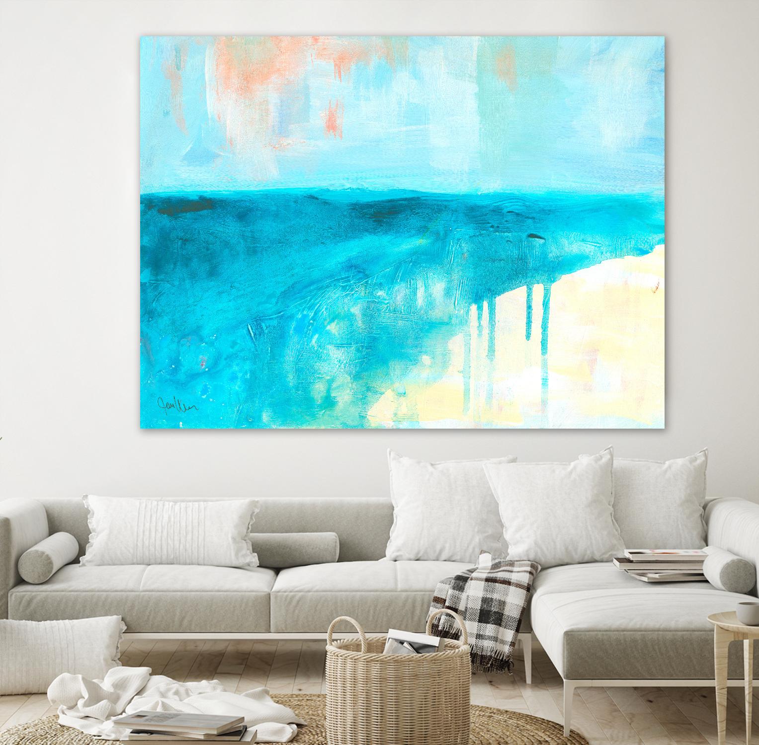 Coastal Blues 2 by Jan Weiss on GIANT ART - beige abstract
