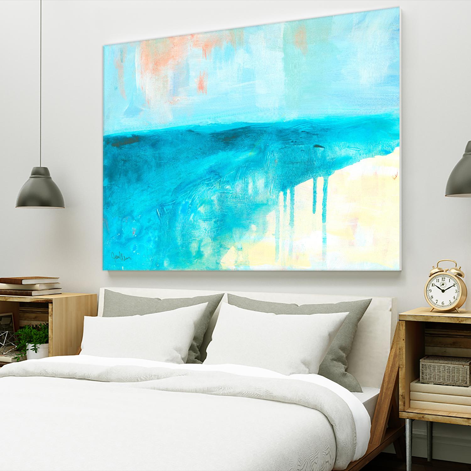 Coastal Blues 2 by Jan Weiss on GIANT ART - beige abstract