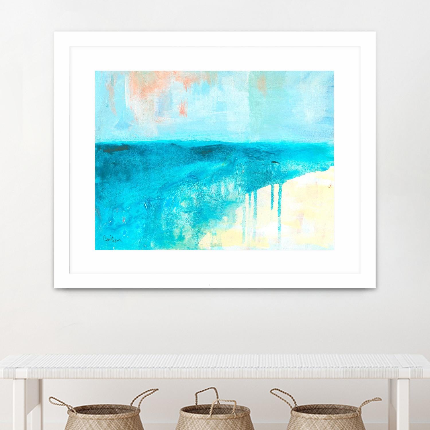 Coastal Blues 2 by Jan Weiss on GIANT ART - beige abstract