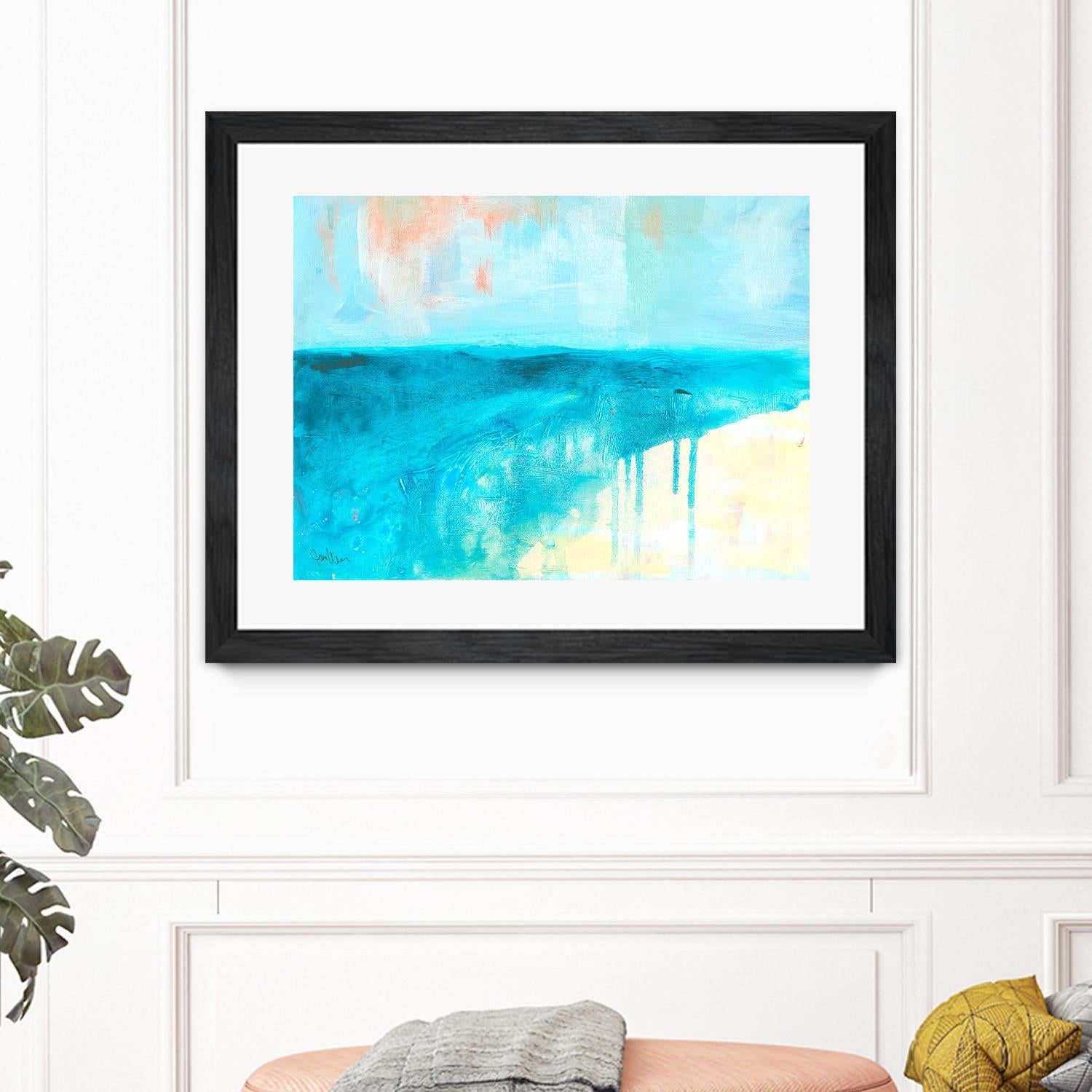 Coastal Blues 2 by Jan Weiss on GIANT ART - beige abstract