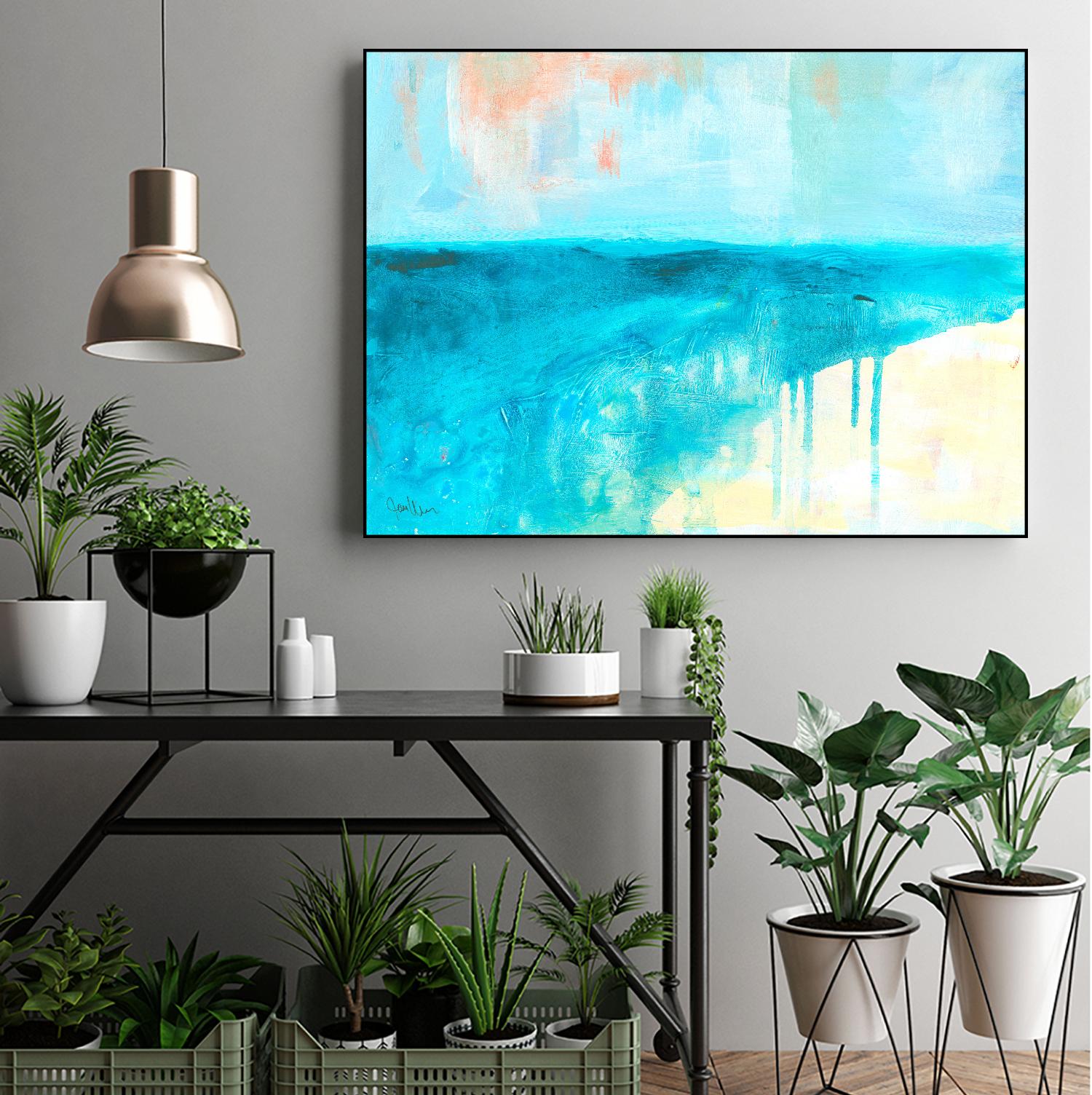 Coastal Blues 2 by Jan Weiss on GIANT ART - beige abstract