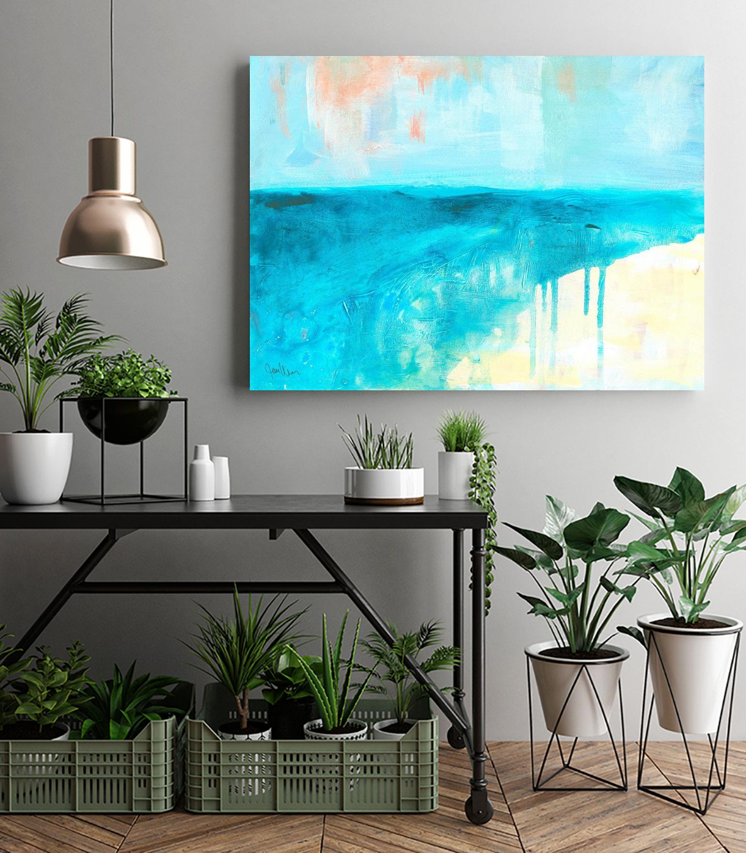 Coastal Blues 2 by Jan Weiss on GIANT ART - beige abstract