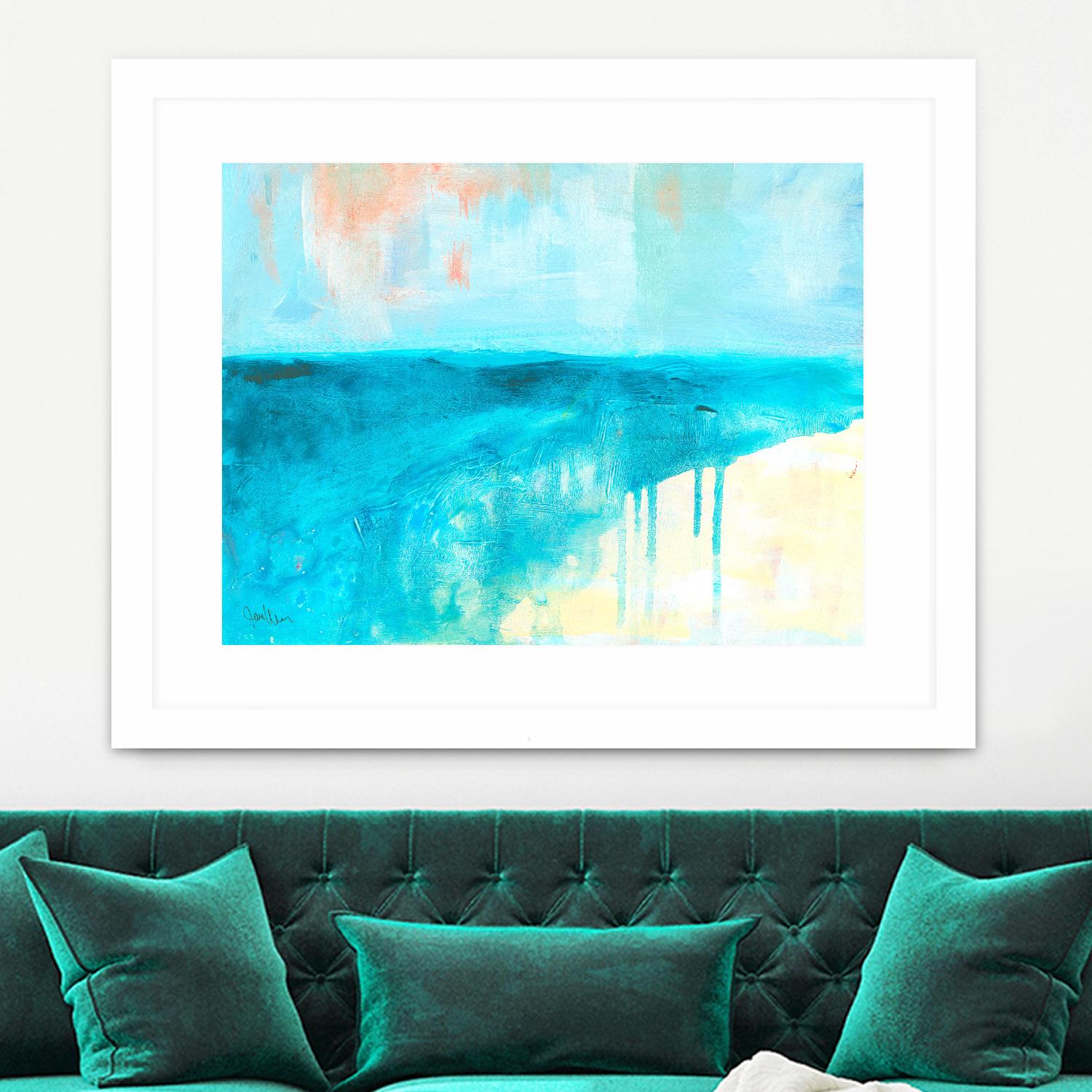 Coastal Blues 2 by Jan Weiss on GIANT ART - beige abstract