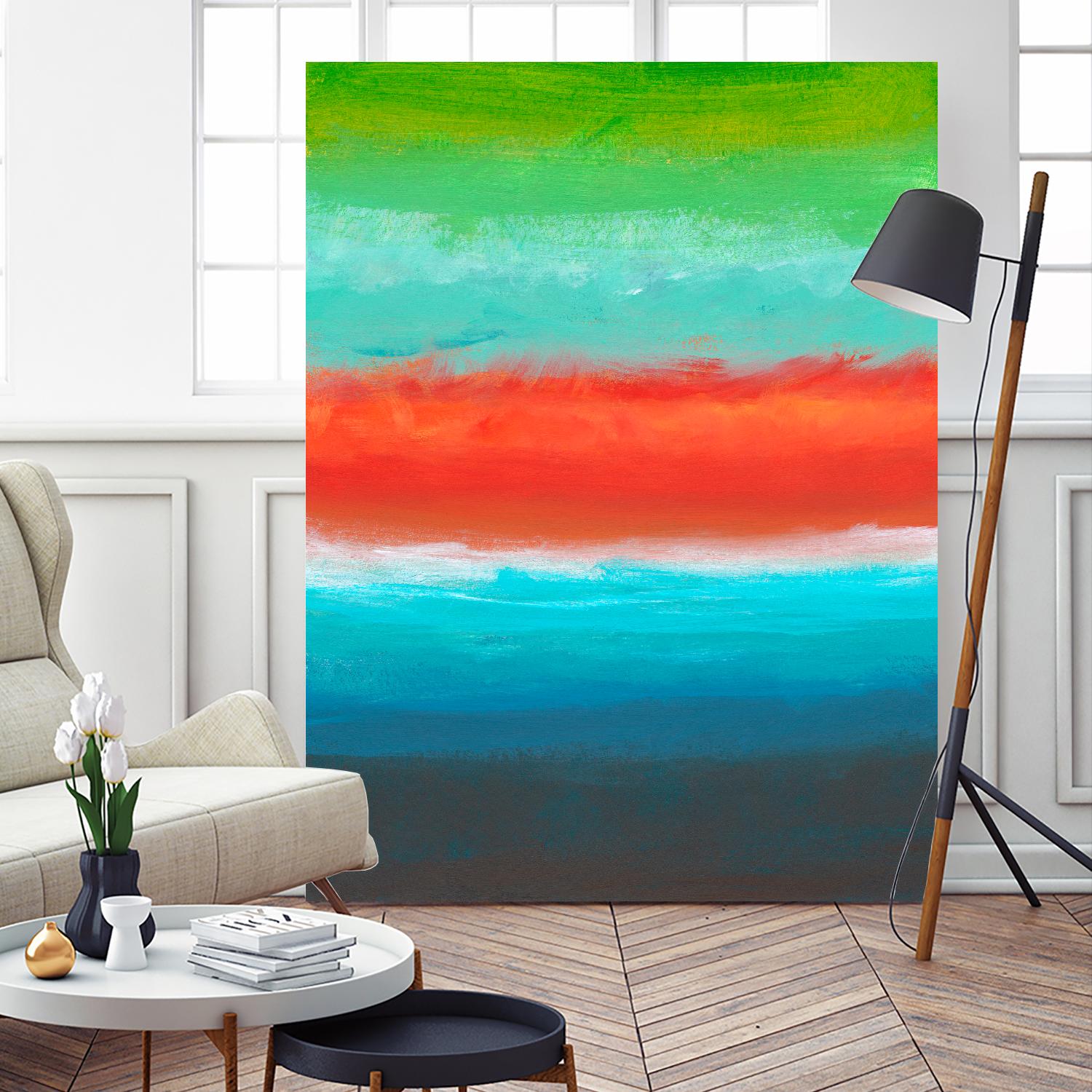 Night Coast Three by Jan Weiss on GIANT ART - red abstract