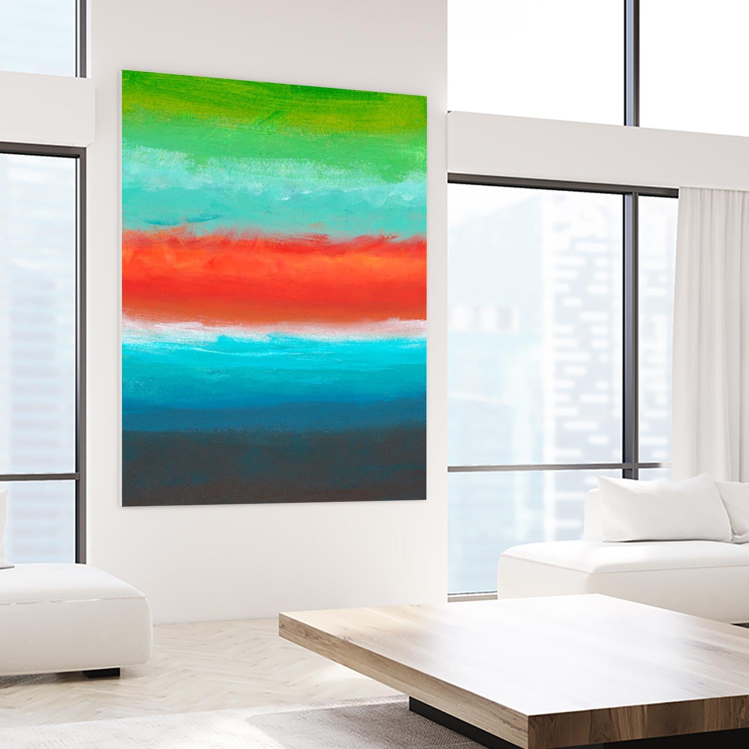 Night Coast Three by Jan Weiss on GIANT ART - red abstract